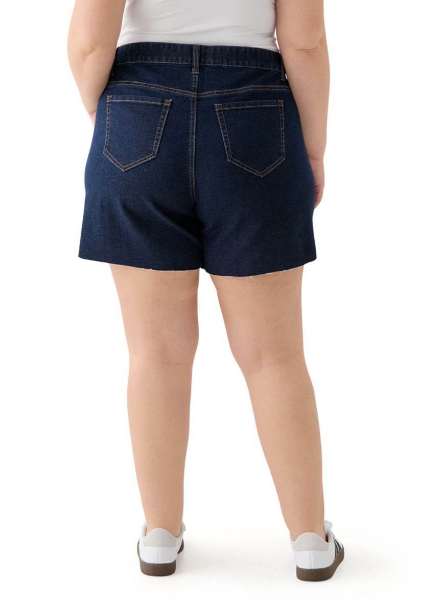 Plus Size Clean Hem Cutoff Jorts 