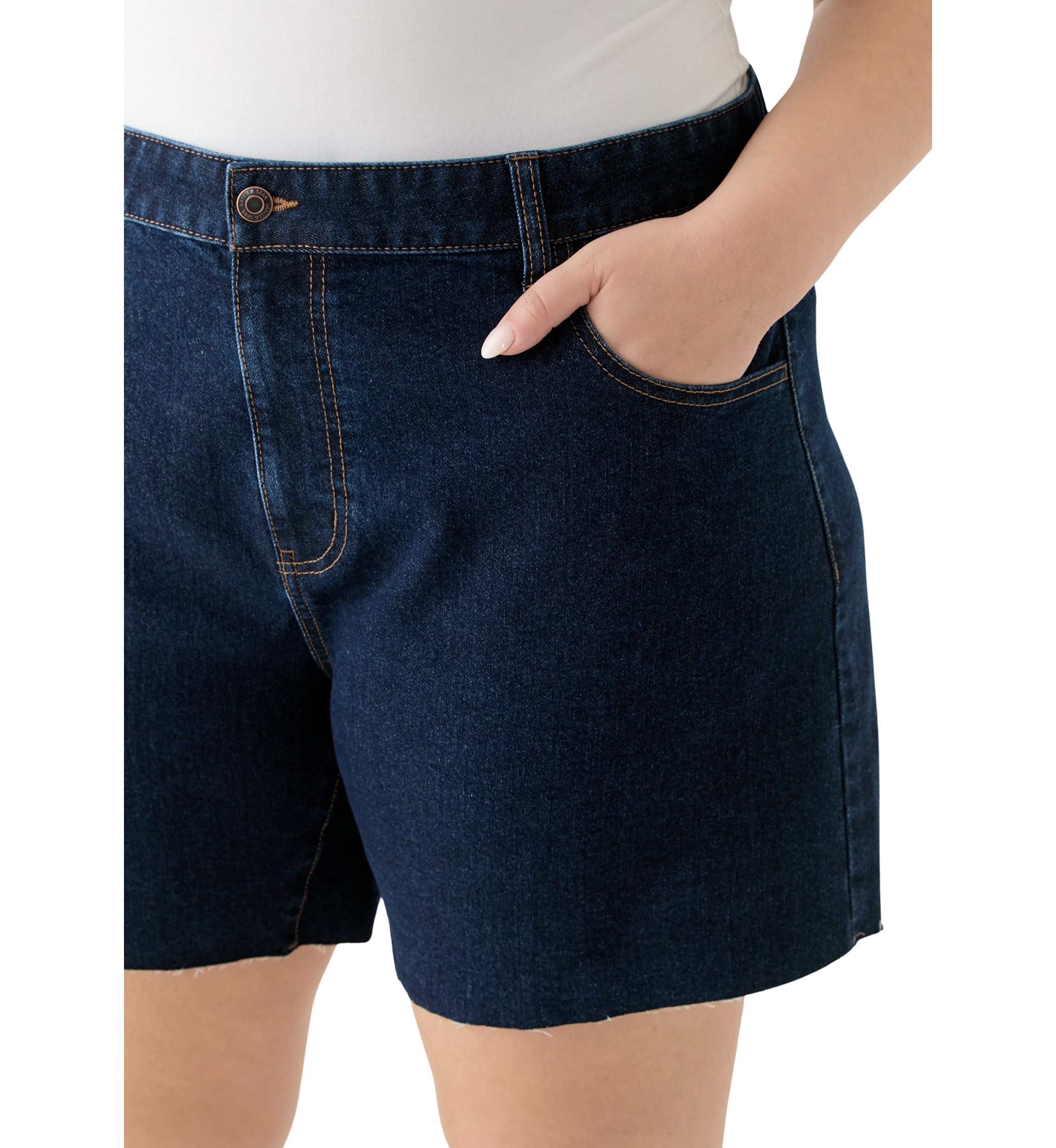 Plus Size Clean Hem Cutoff Jorts 