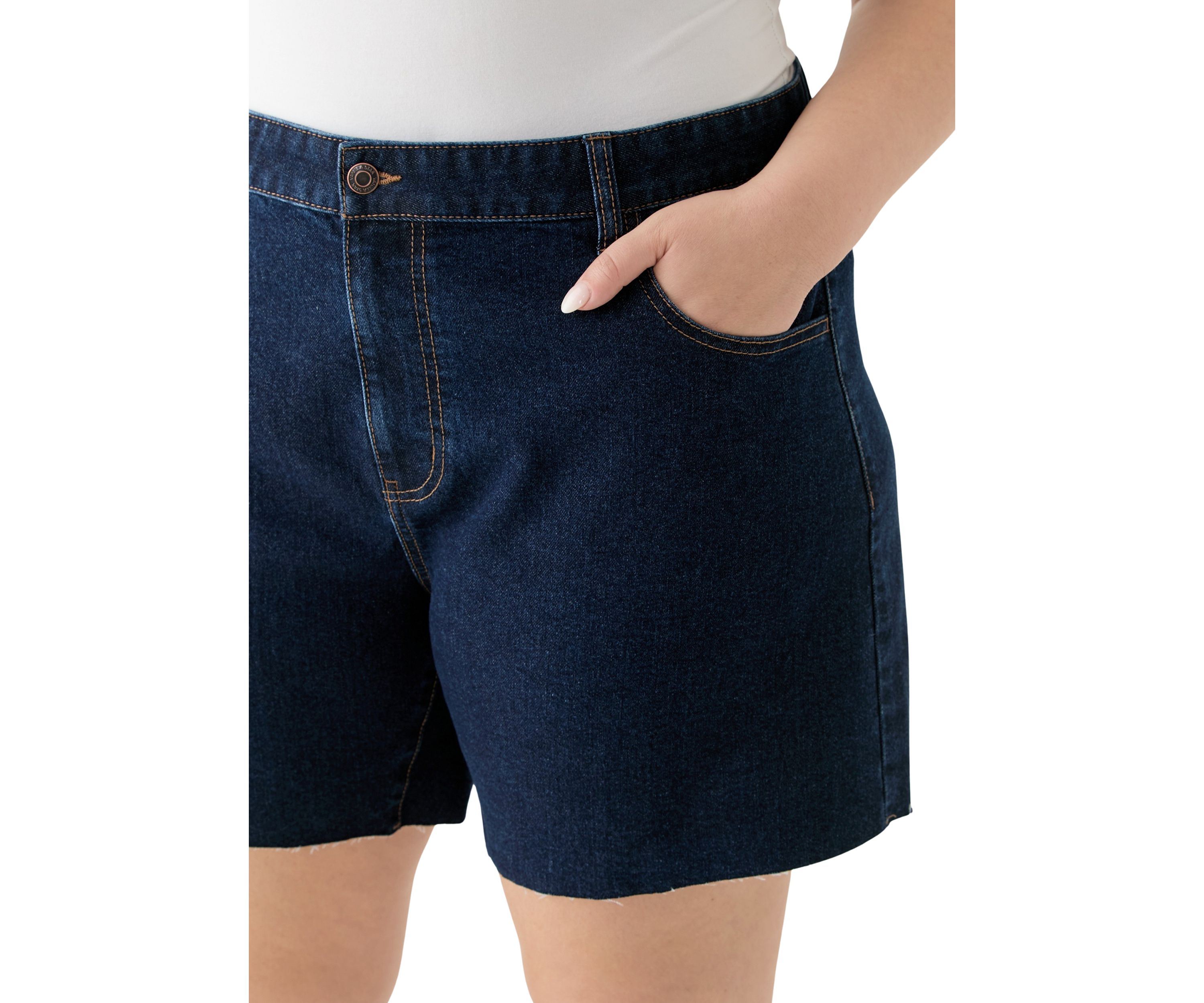 Plus Size Clean Hem Cutoff Jorts 