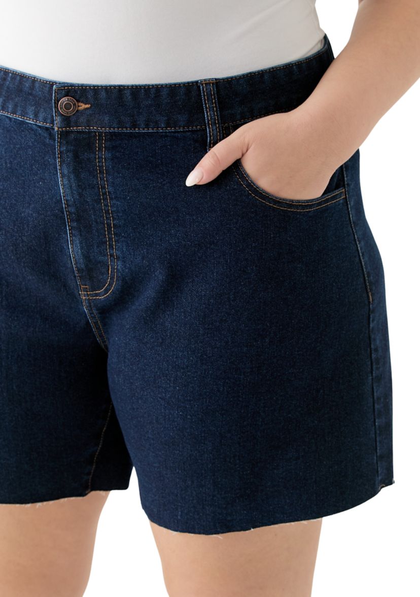 Plus Size Clean Hem Cutoff Jorts 