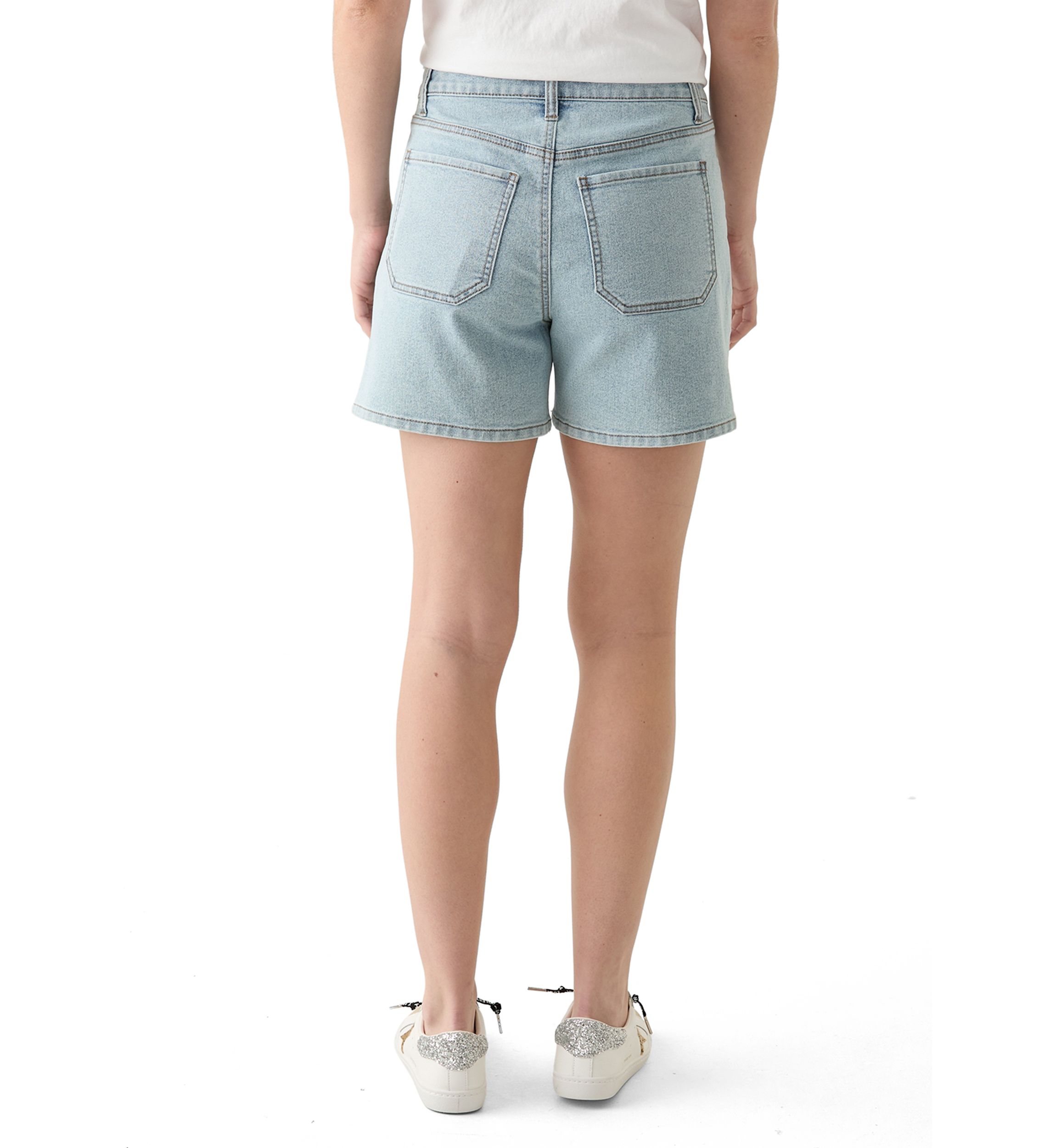 Womens Utility Cargo Denim Shorts