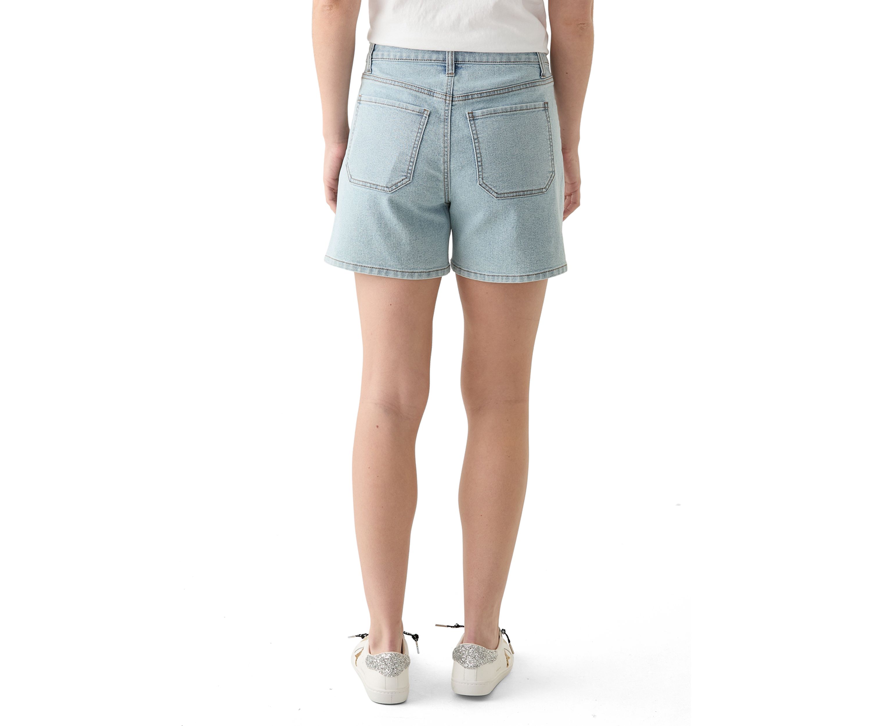 Womens Utility Cargo Denim Shorts