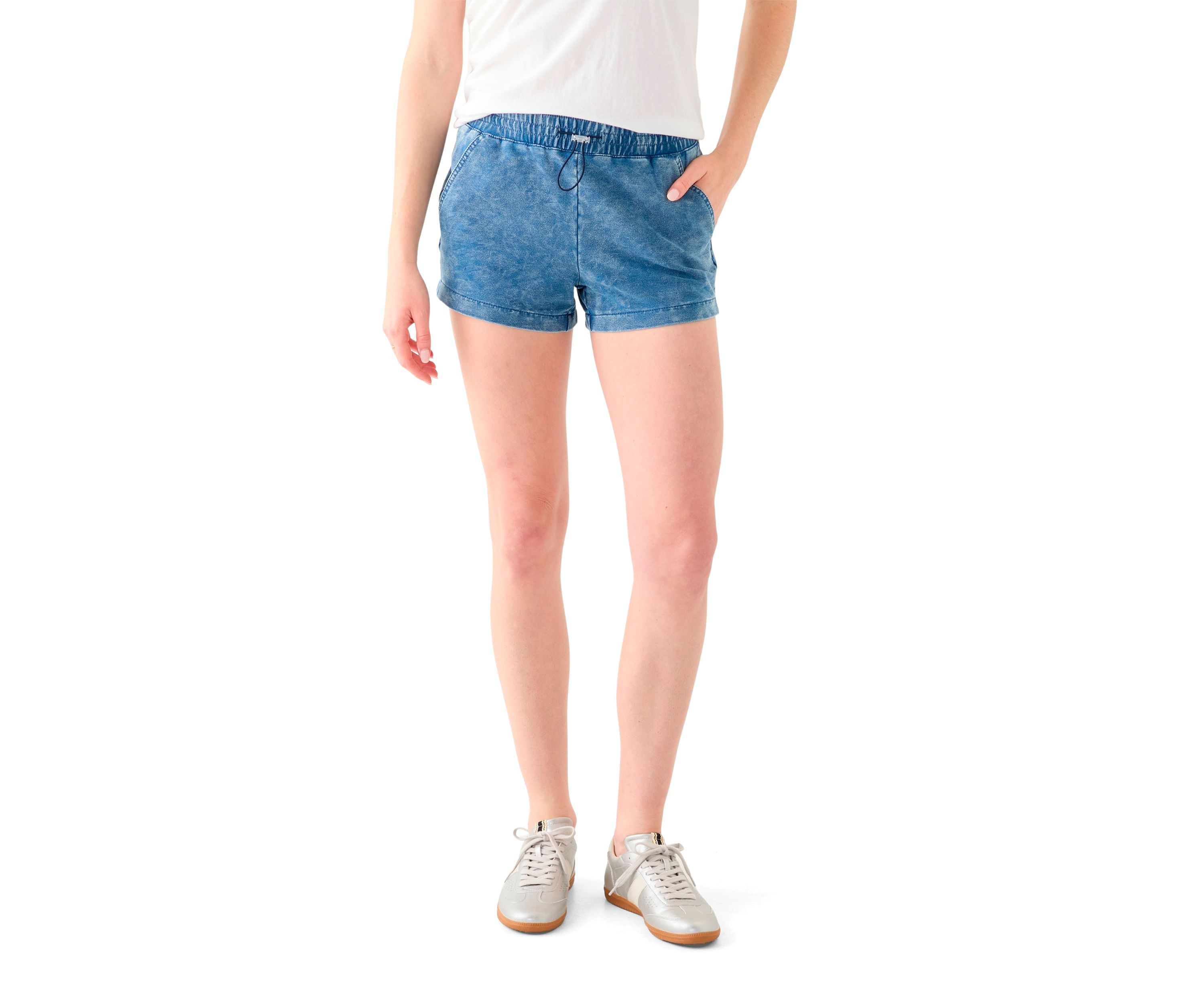 Womens Elastic Waistband Shorts