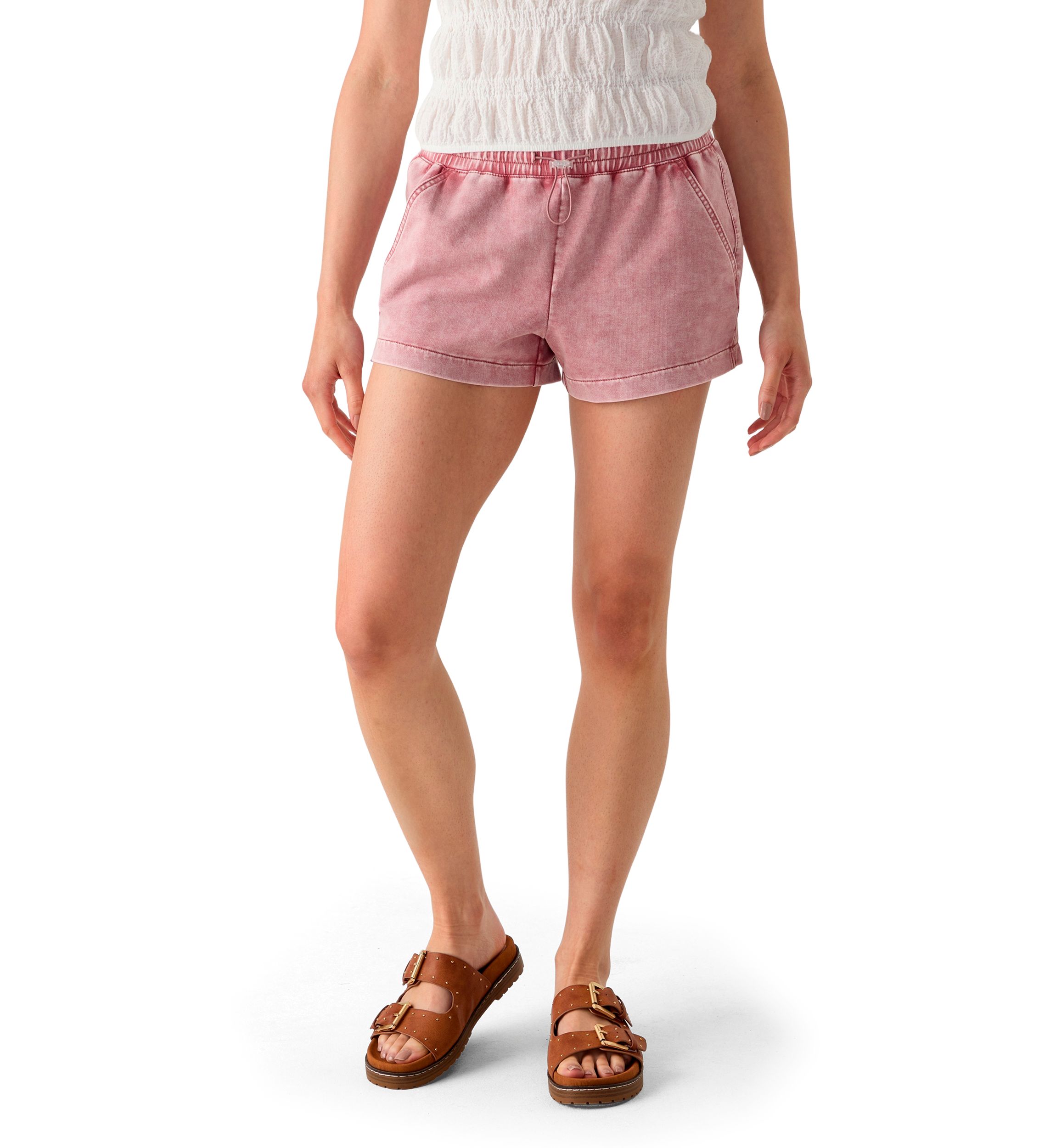 Womens Elastic Waistband Shorts