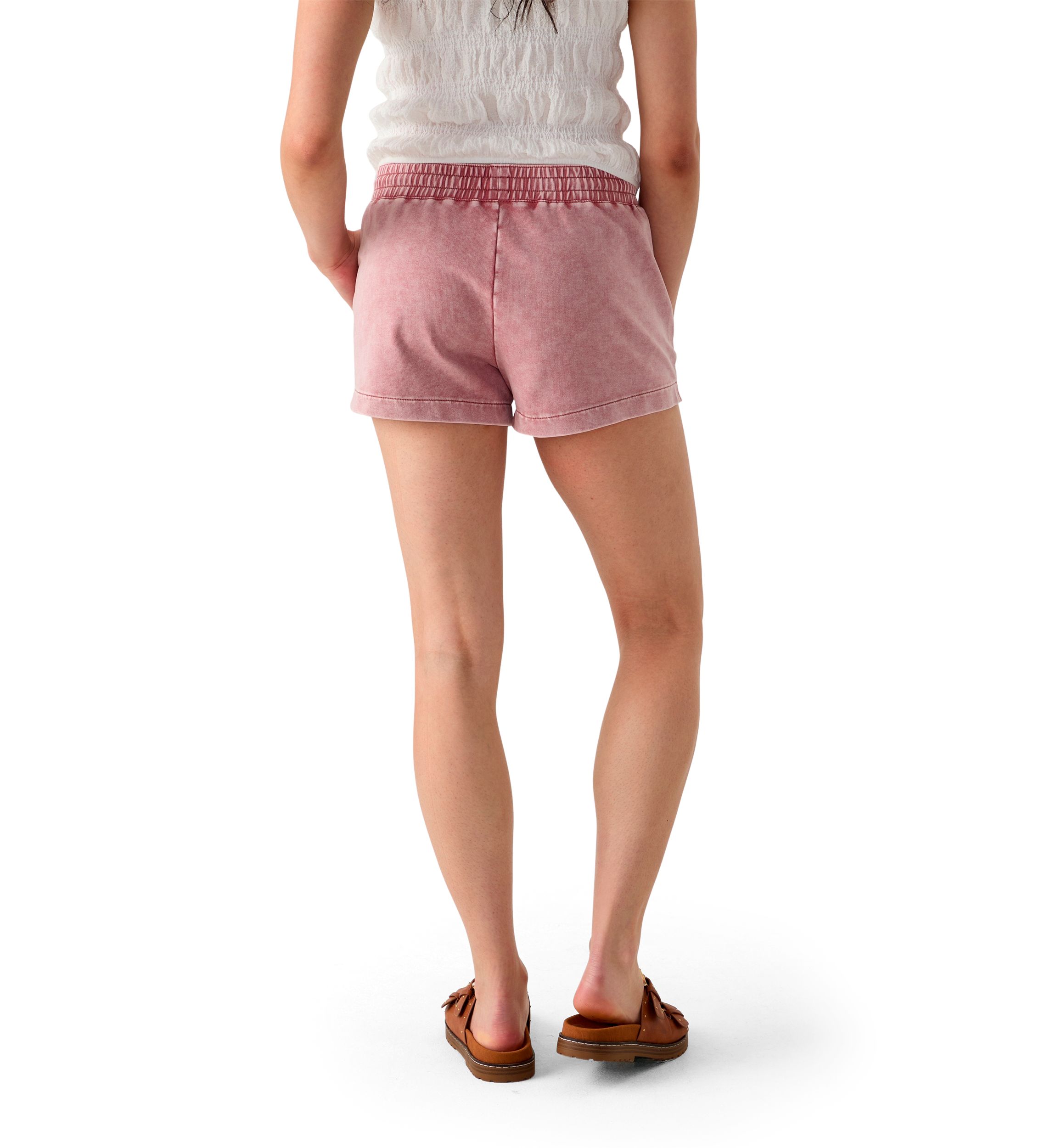 Womens Elastic Waistband Shorts