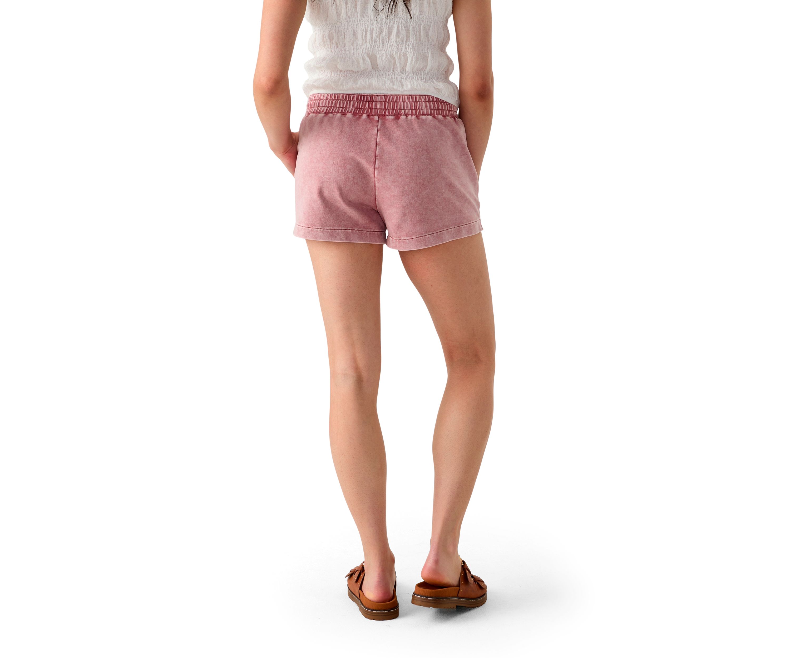 Womens Elastic Waistband Shorts