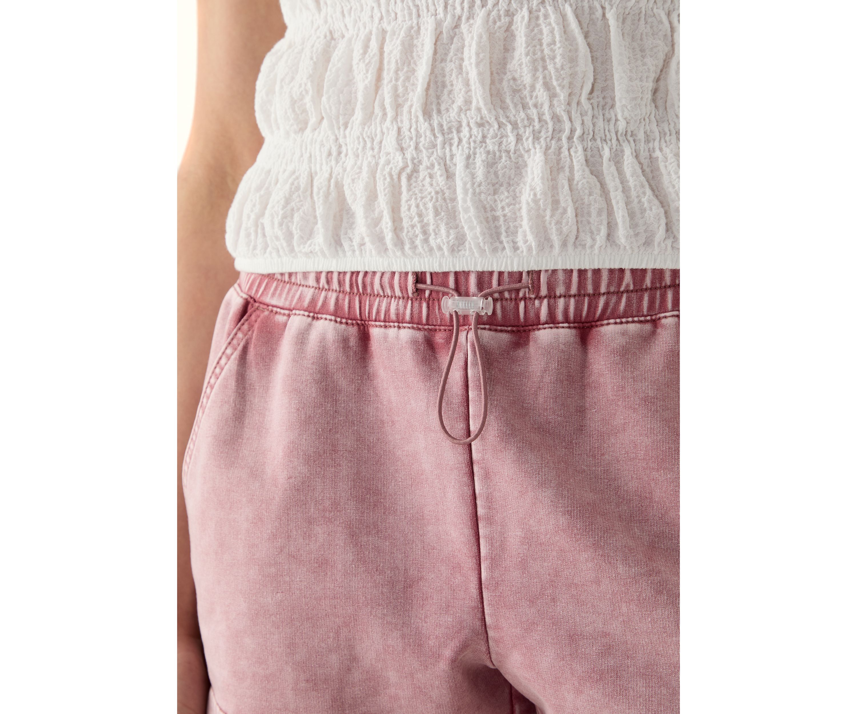 Womens Elastic Waistband Shorts