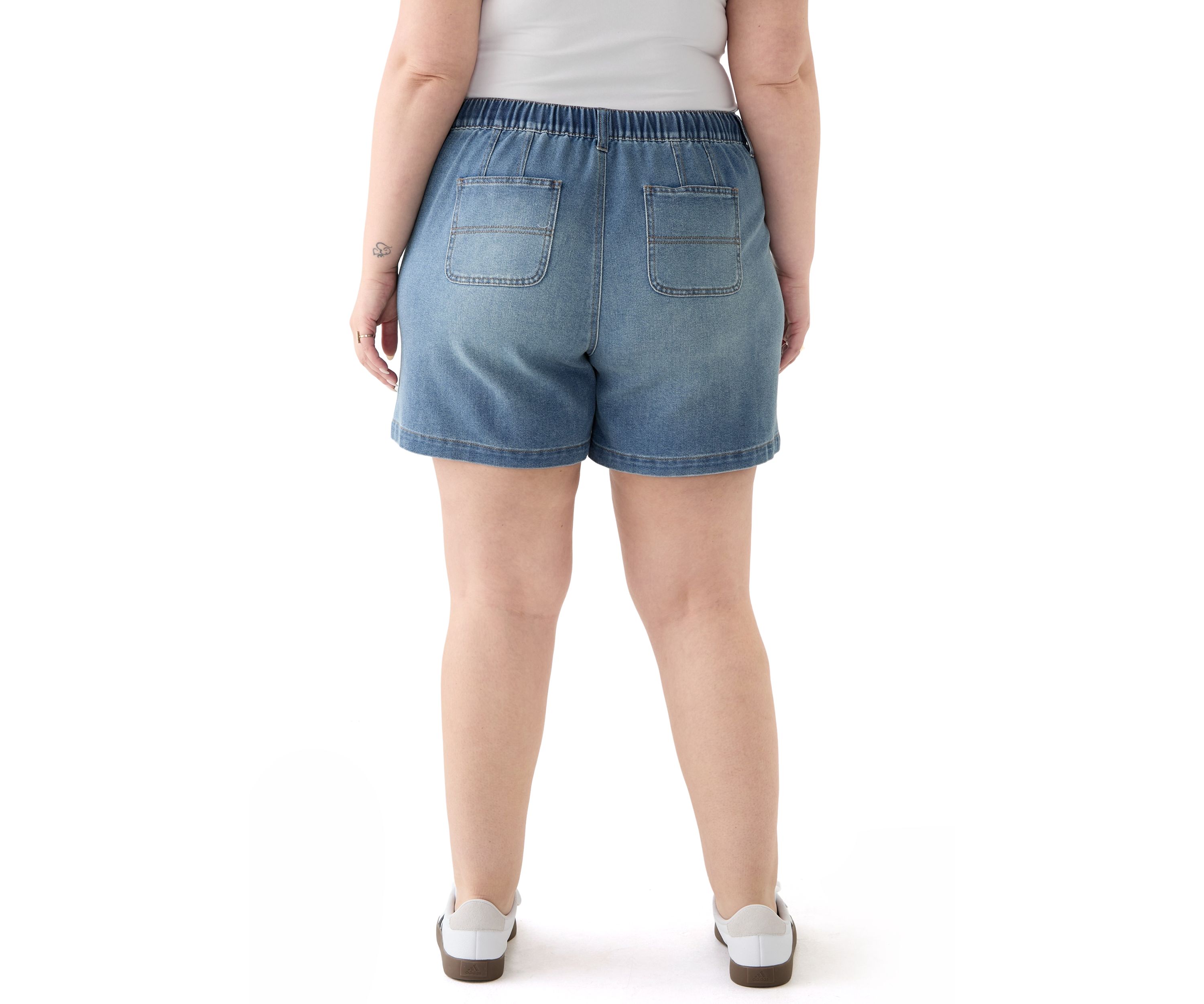 Plus Size Utility Long Line Shorts
