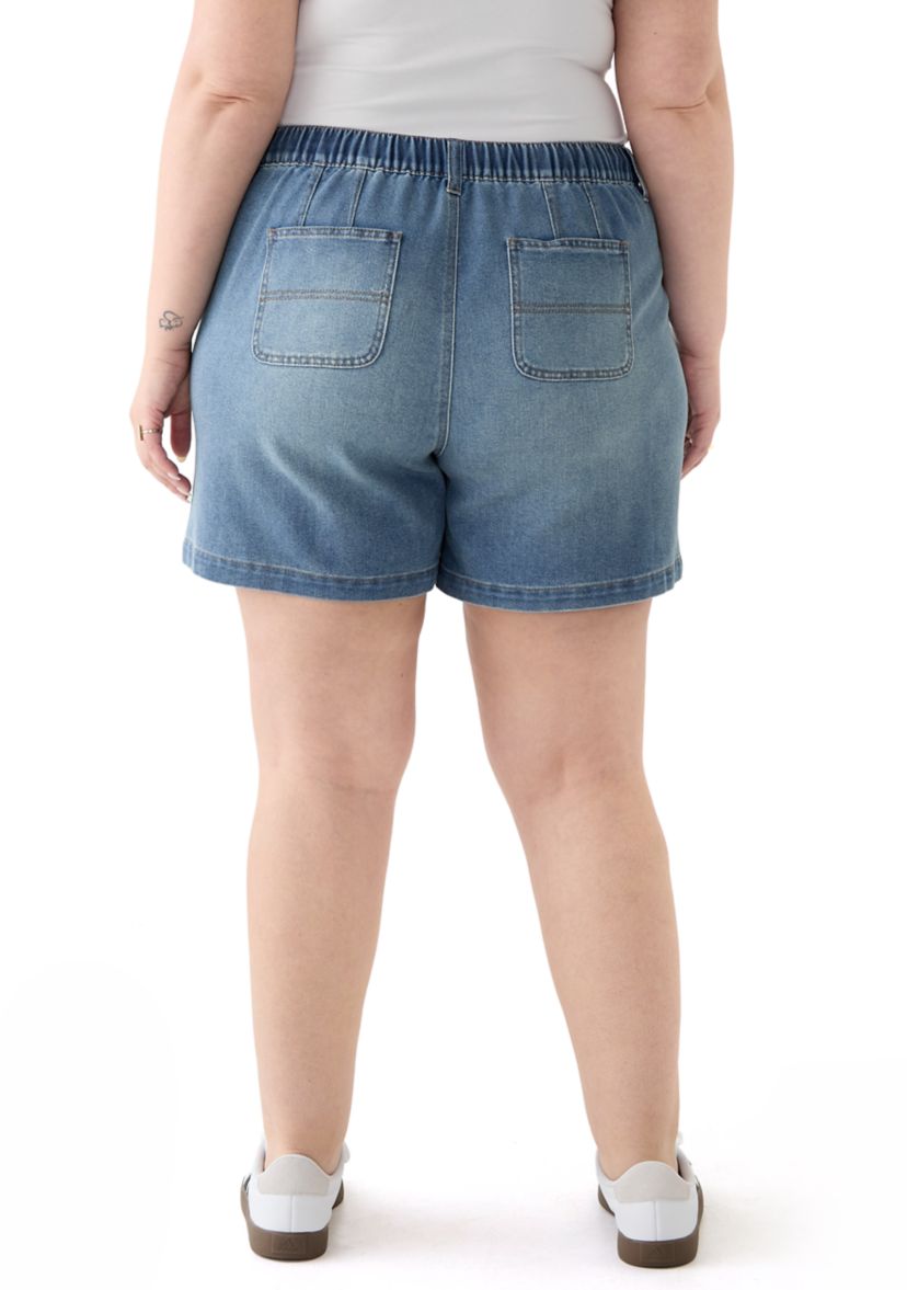 Plus Size Utility Long Line Shorts