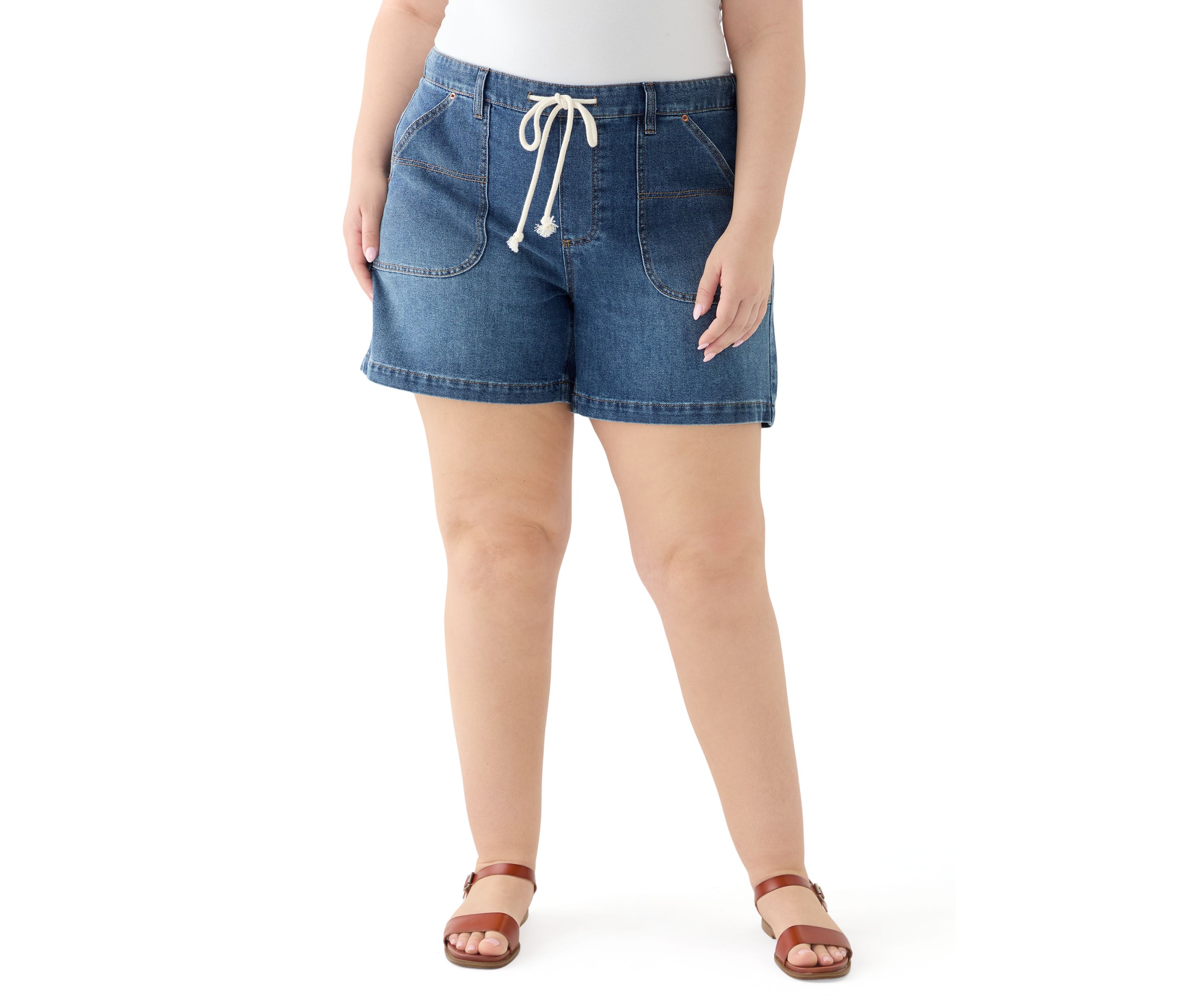 Plus Size High Rise Utility Shorts