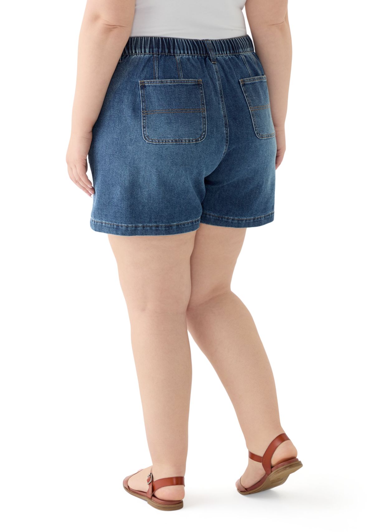 Plus Size High Rise Utility Shorts