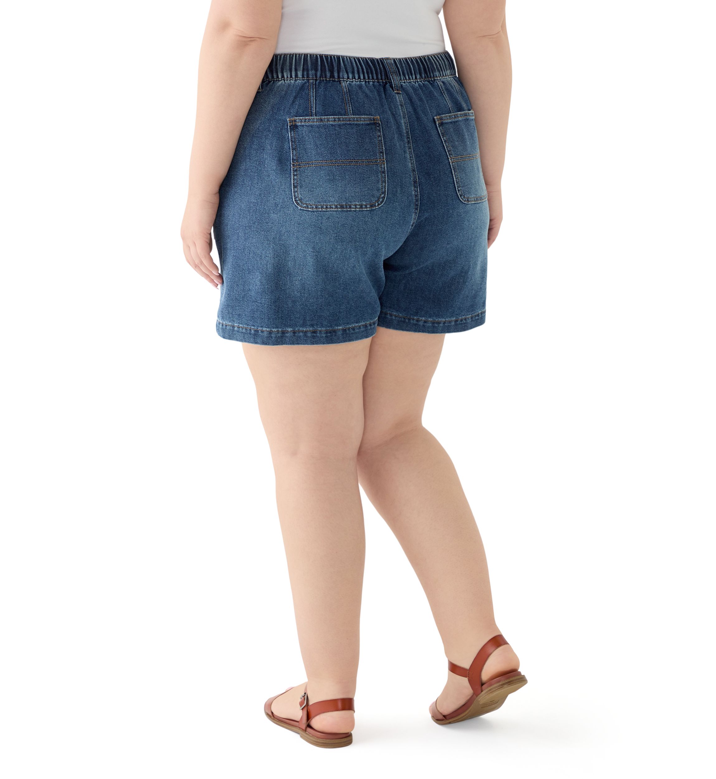 Plus Size High Rise Utility Shorts