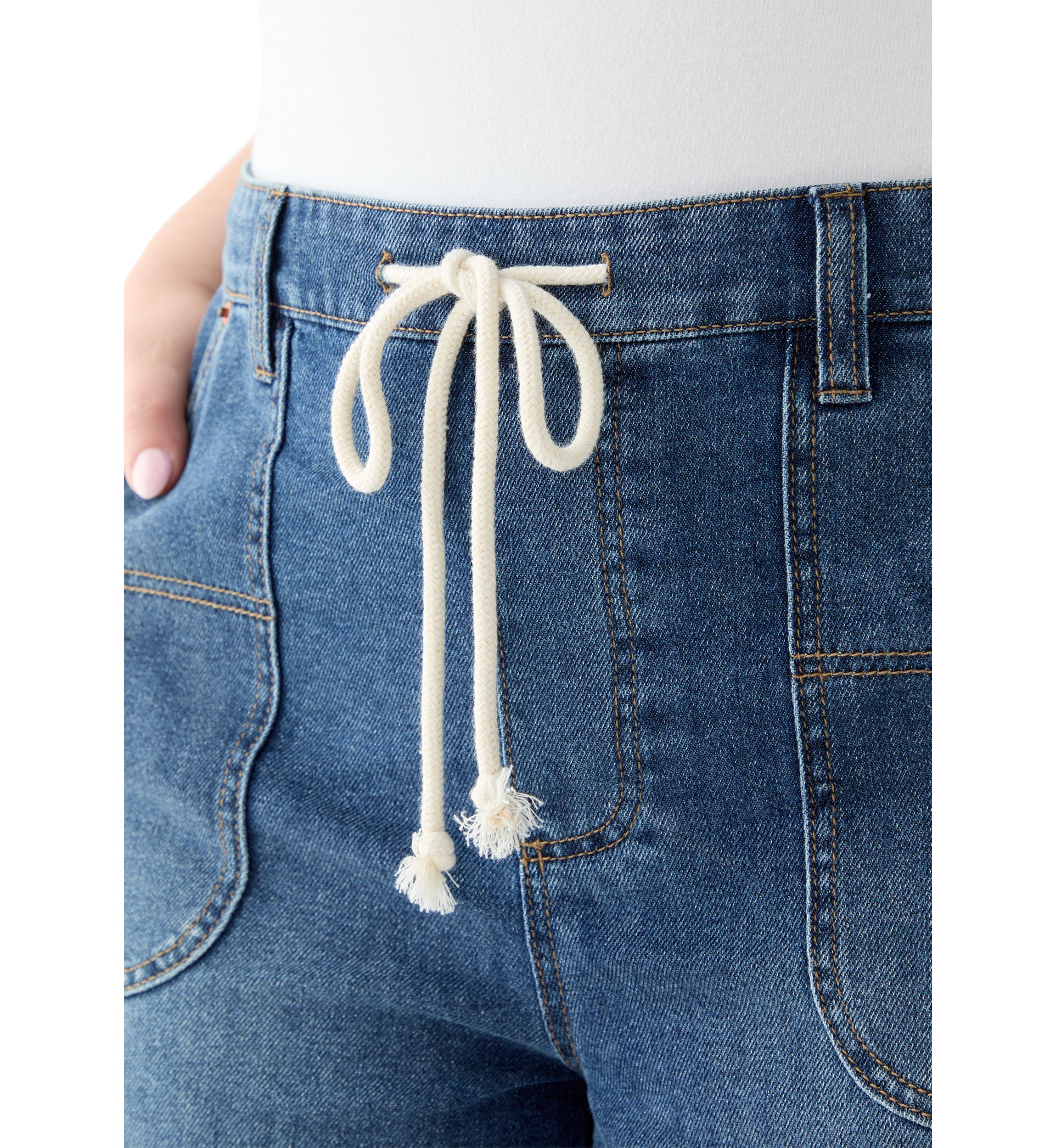 Plus Size High Rise Utility Shorts
