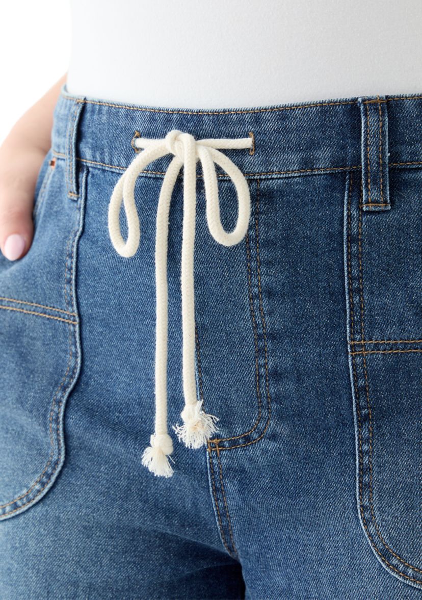 Plus Size High Rise Utility Shorts