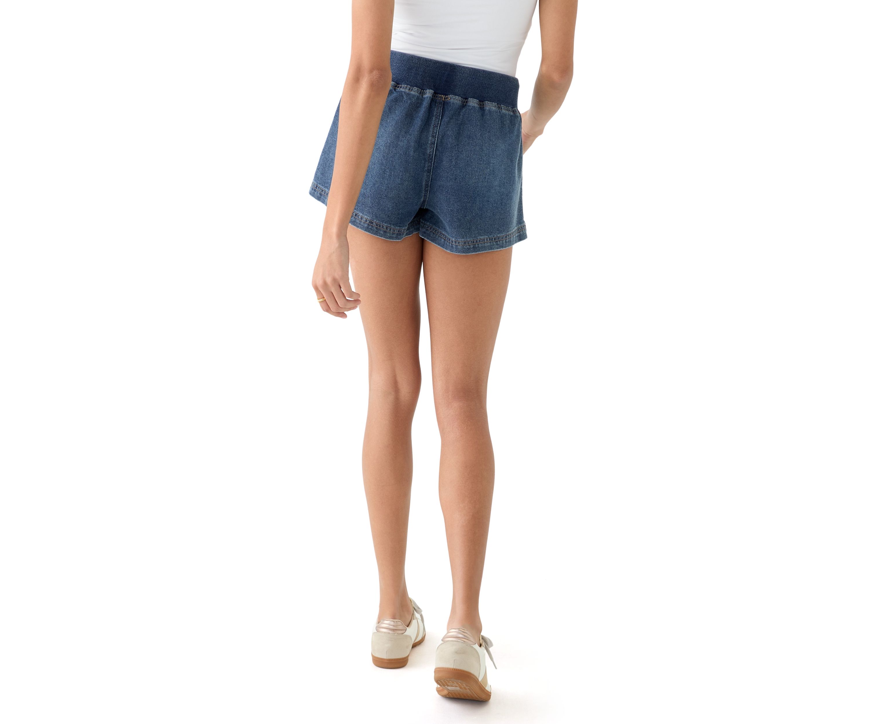 Womens Ribbed Waist Shorts