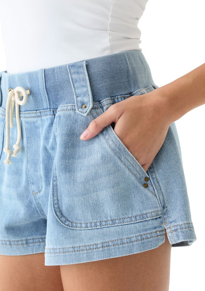 Womens Ribbed Waist Shorts