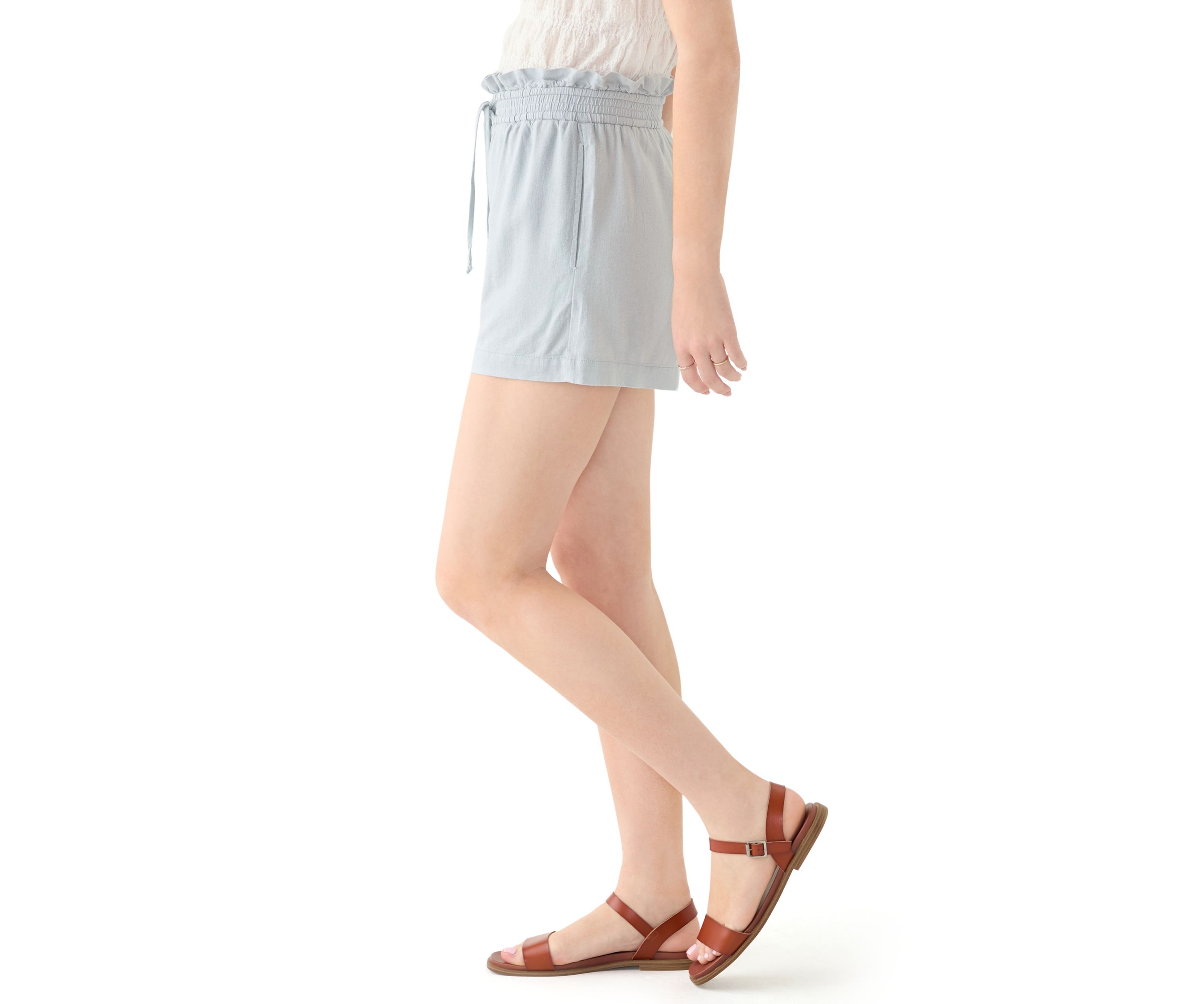 Womens Double Tie Paperbag Shorts