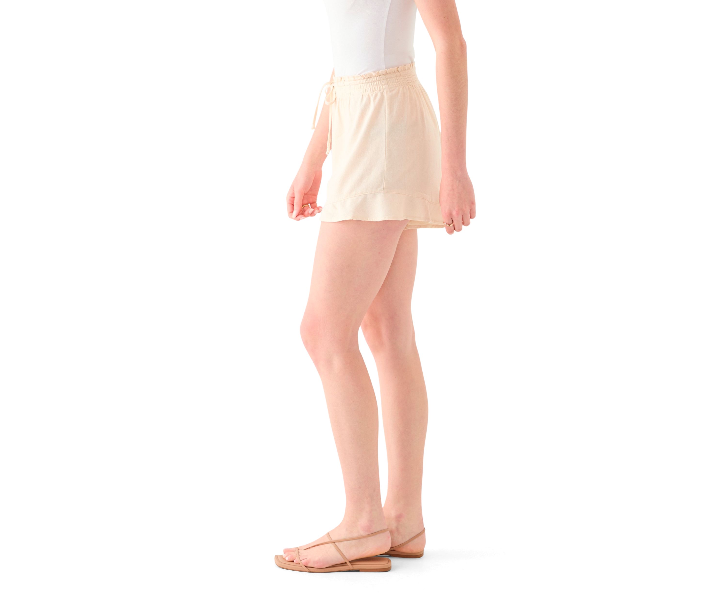Womens Ruffle Hem Shorts