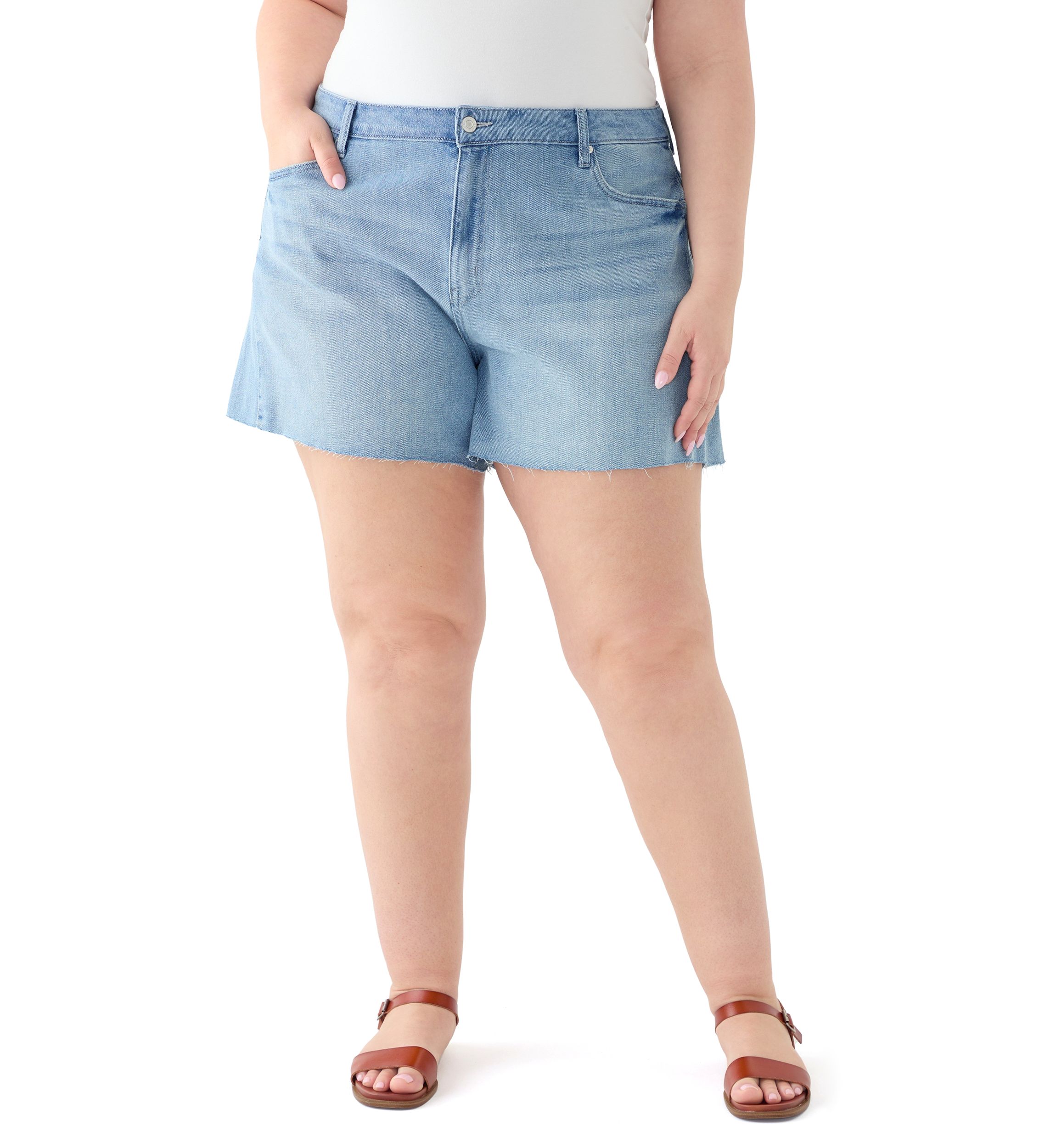 Plus Size Skirty Denim Shorts