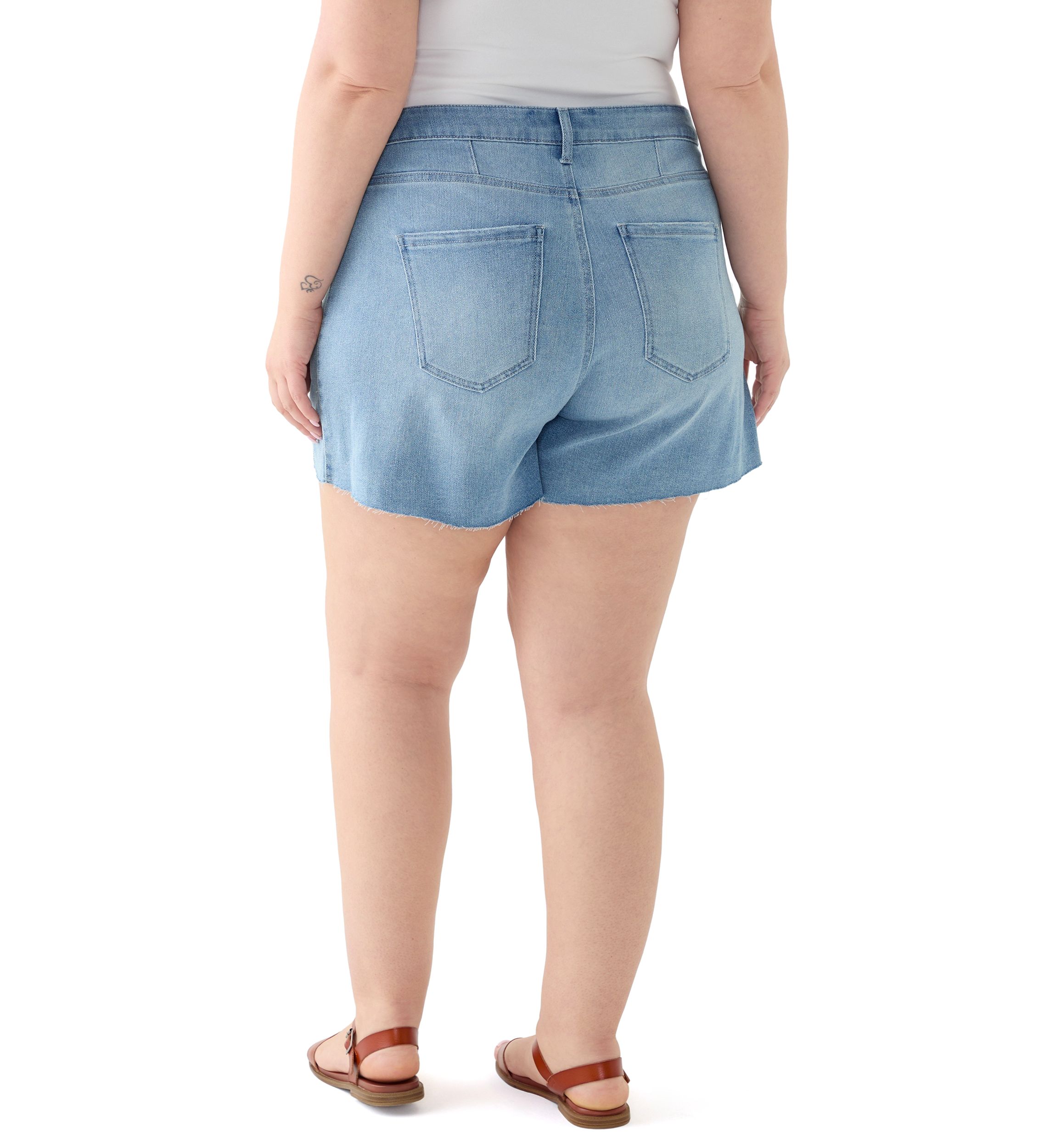 Plus Size Skirty Denim Shorts