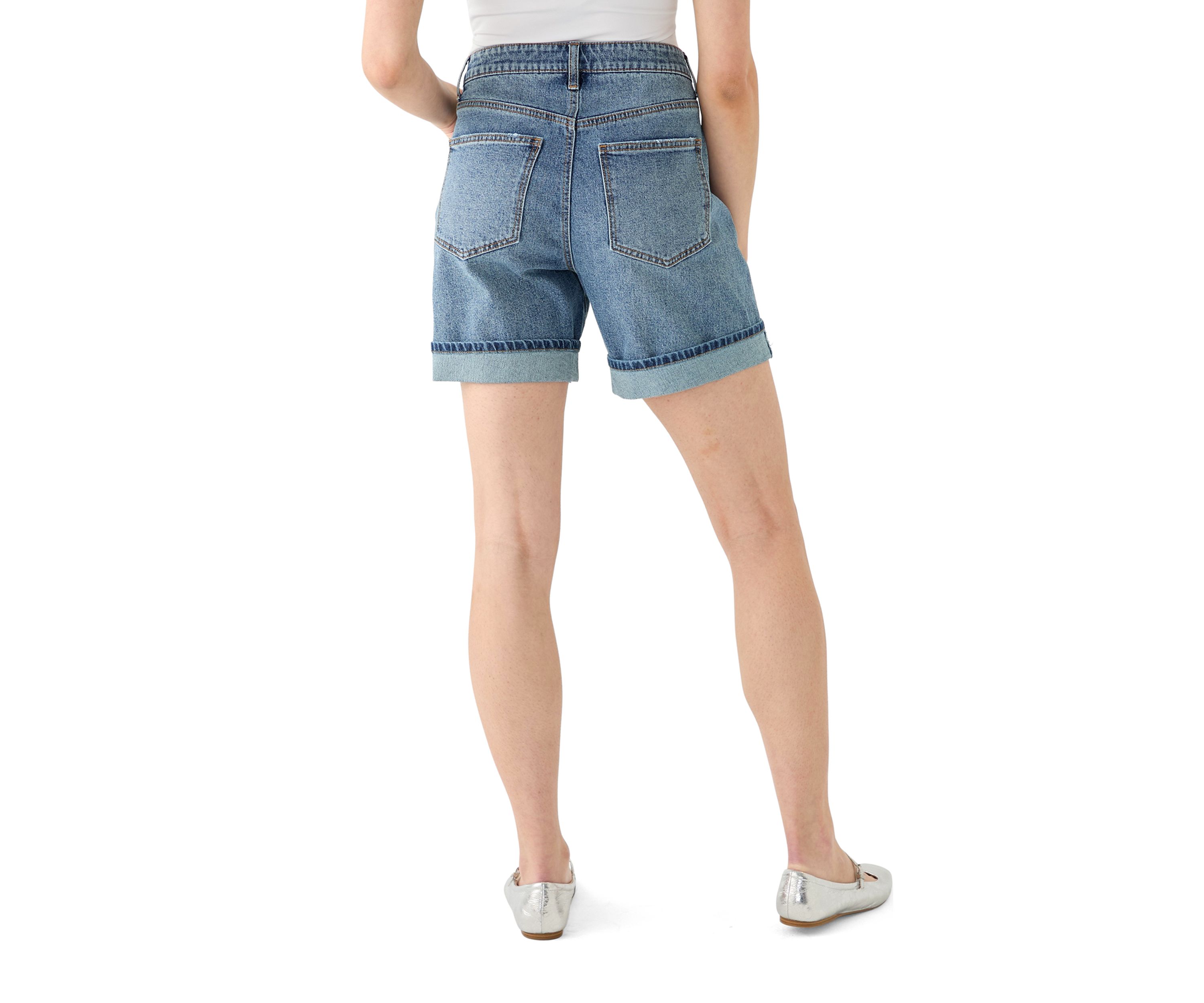 Womens Cuffed Long Shorts