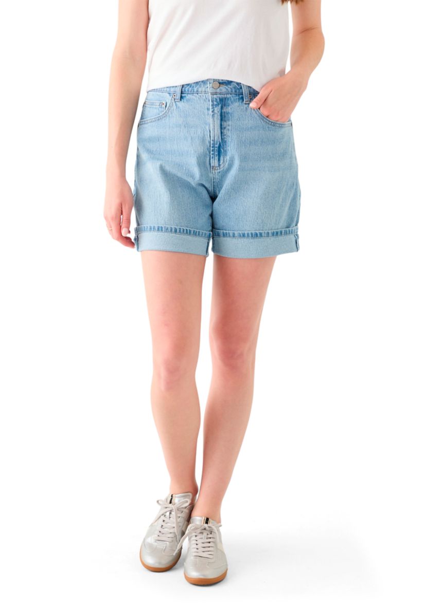 Womens Cuffed Denim Shorts