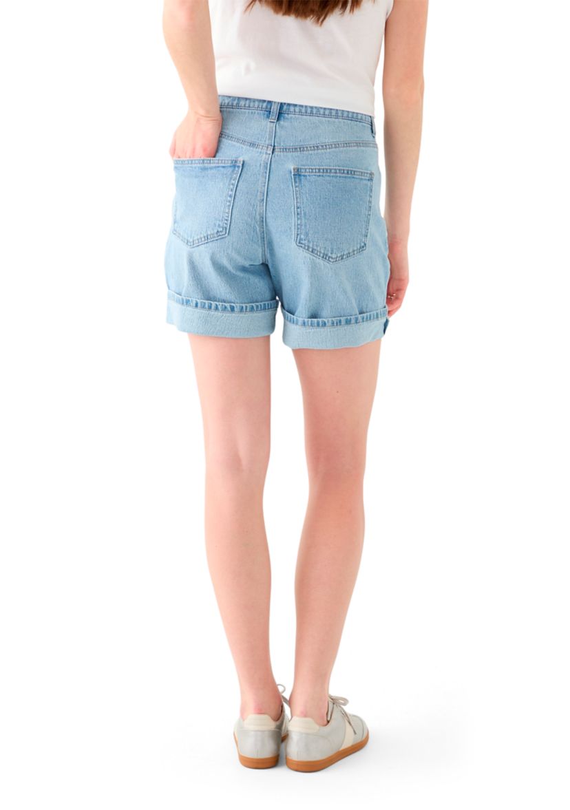 Womens Cuffed Denim Shorts