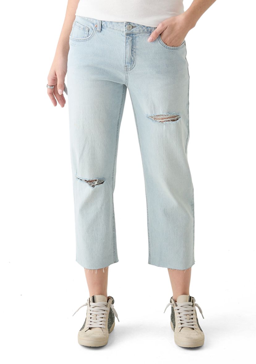 Womens Low Rise Cropped Jeans