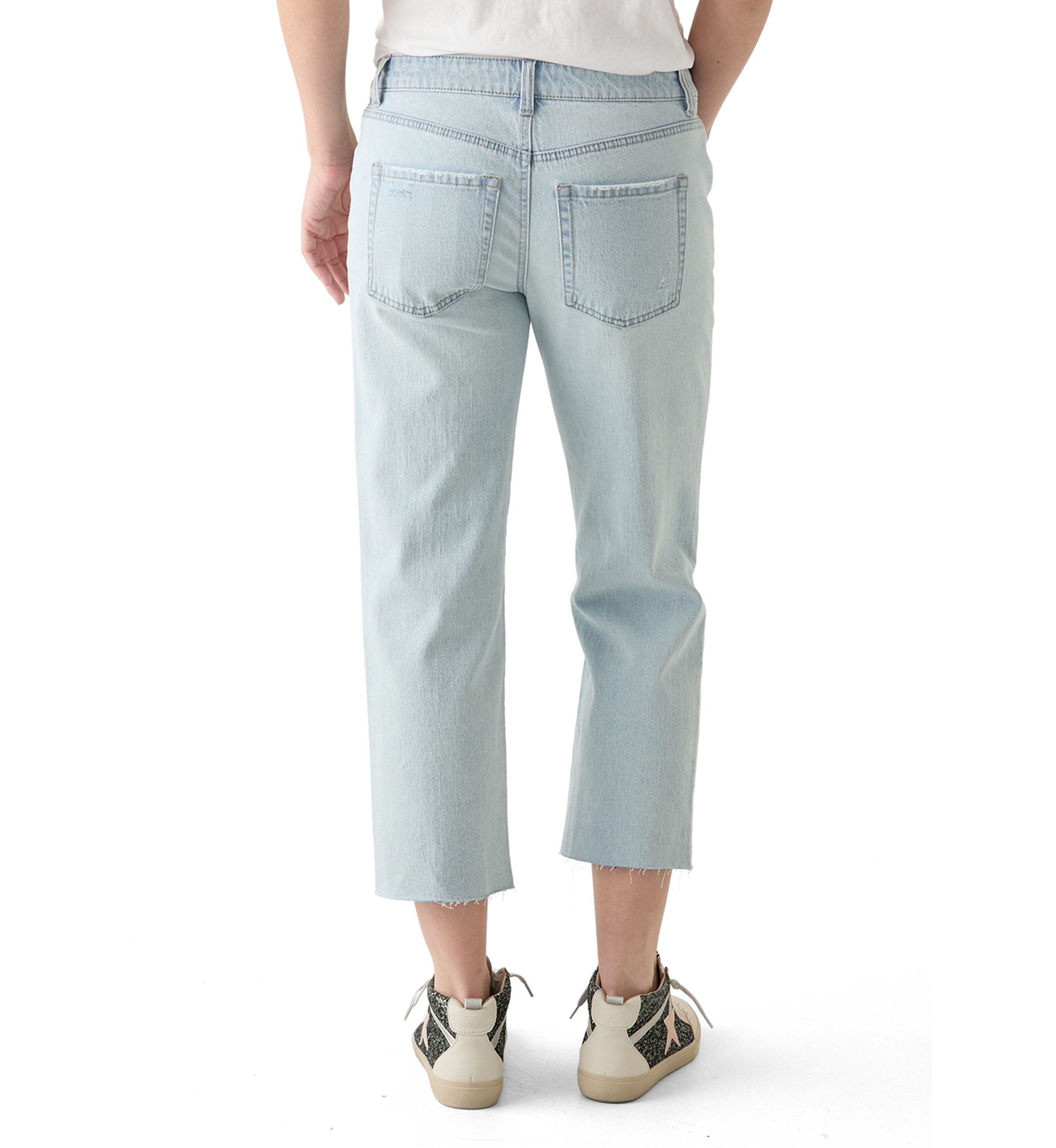 Womens Low Rise Cropped Jeans