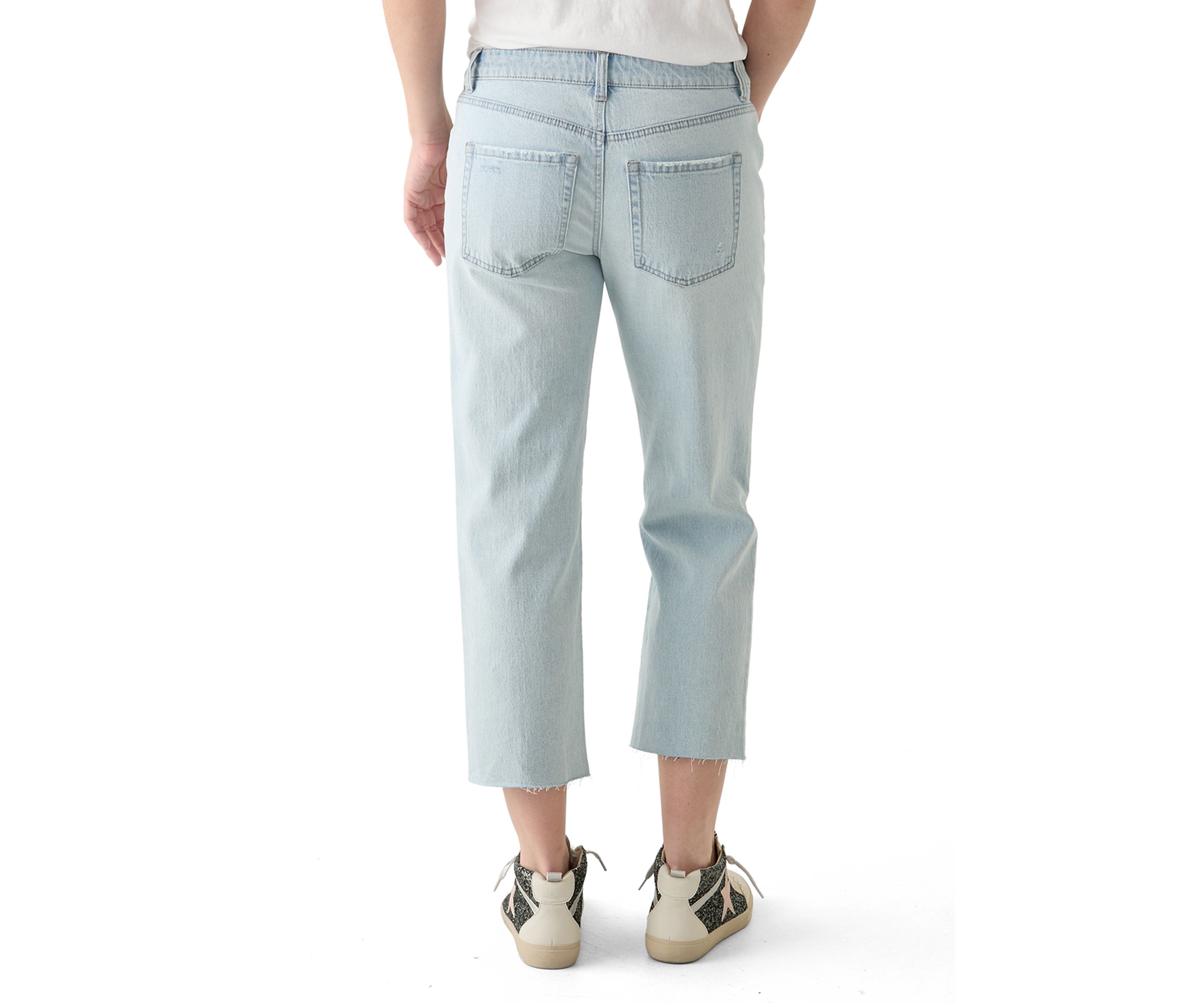 Womens Low Rise Cropped Jeans