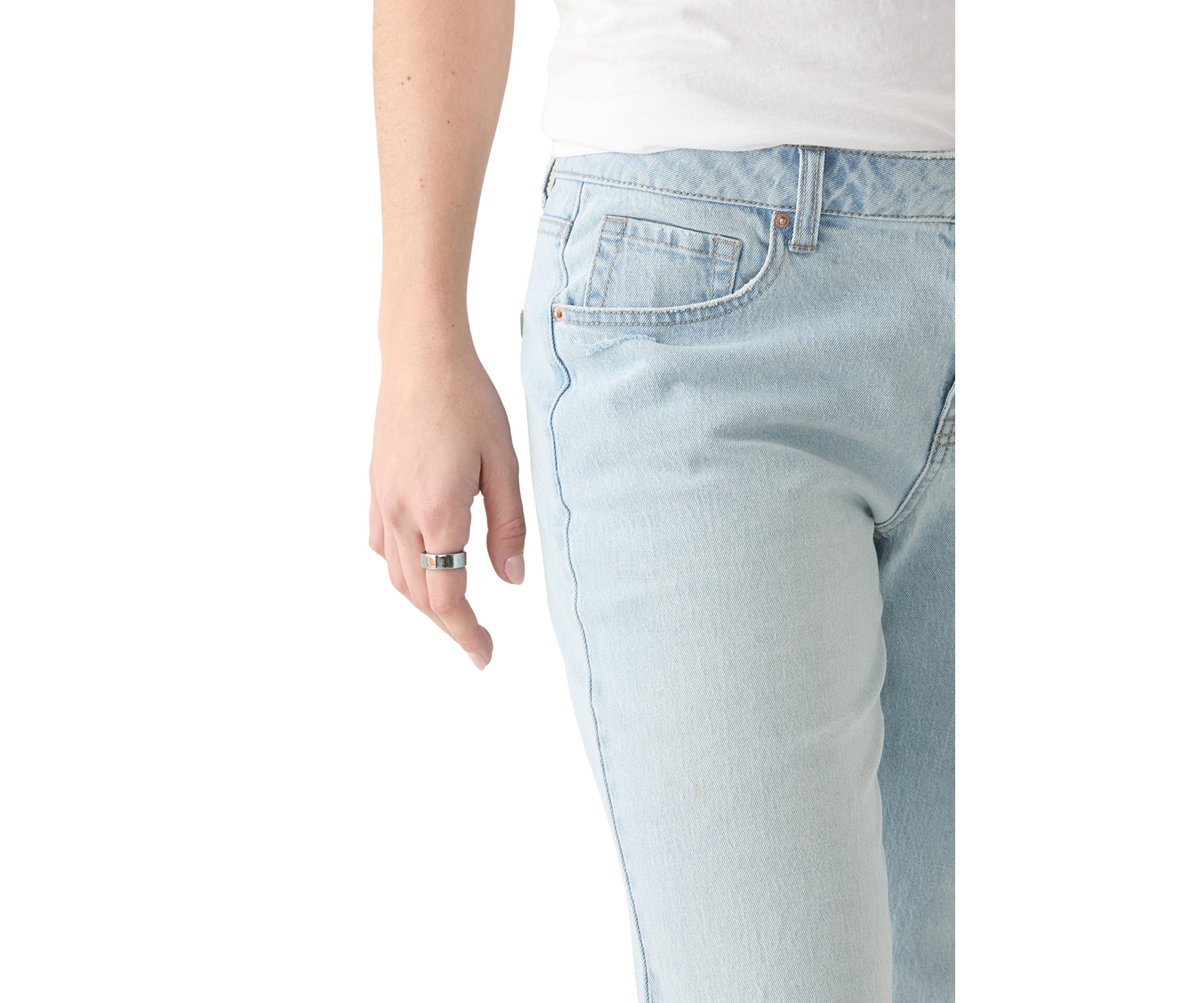 Womens Low Rise Cropped Jeans