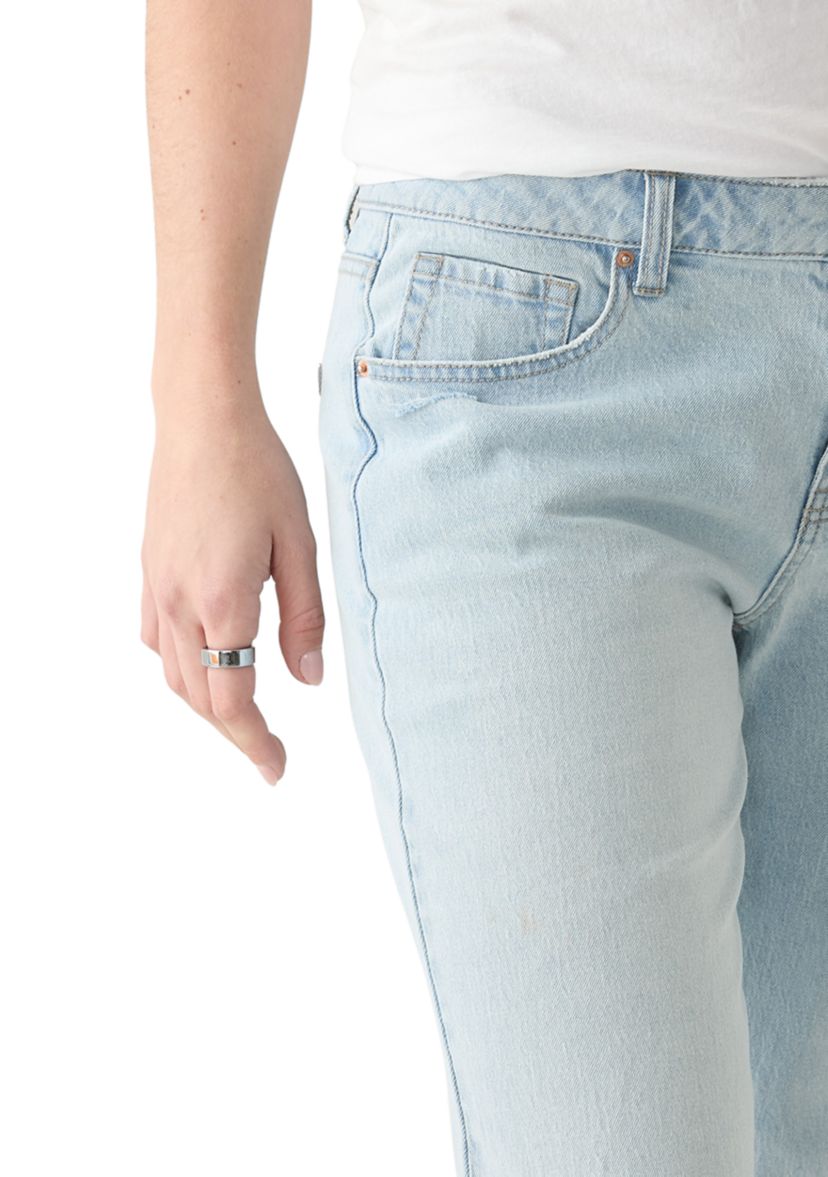 Womens Low Rise Cropped Jeans