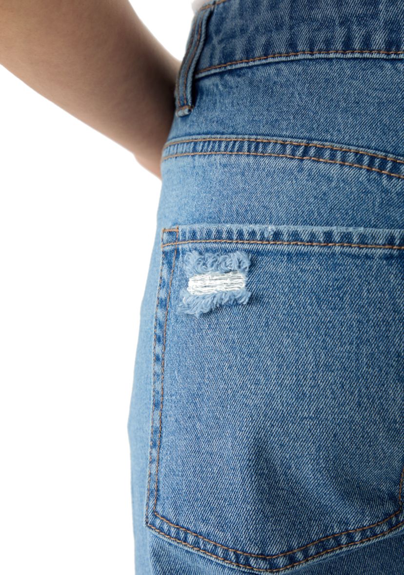 Womens Low Rise Destruction Cropped Jeans