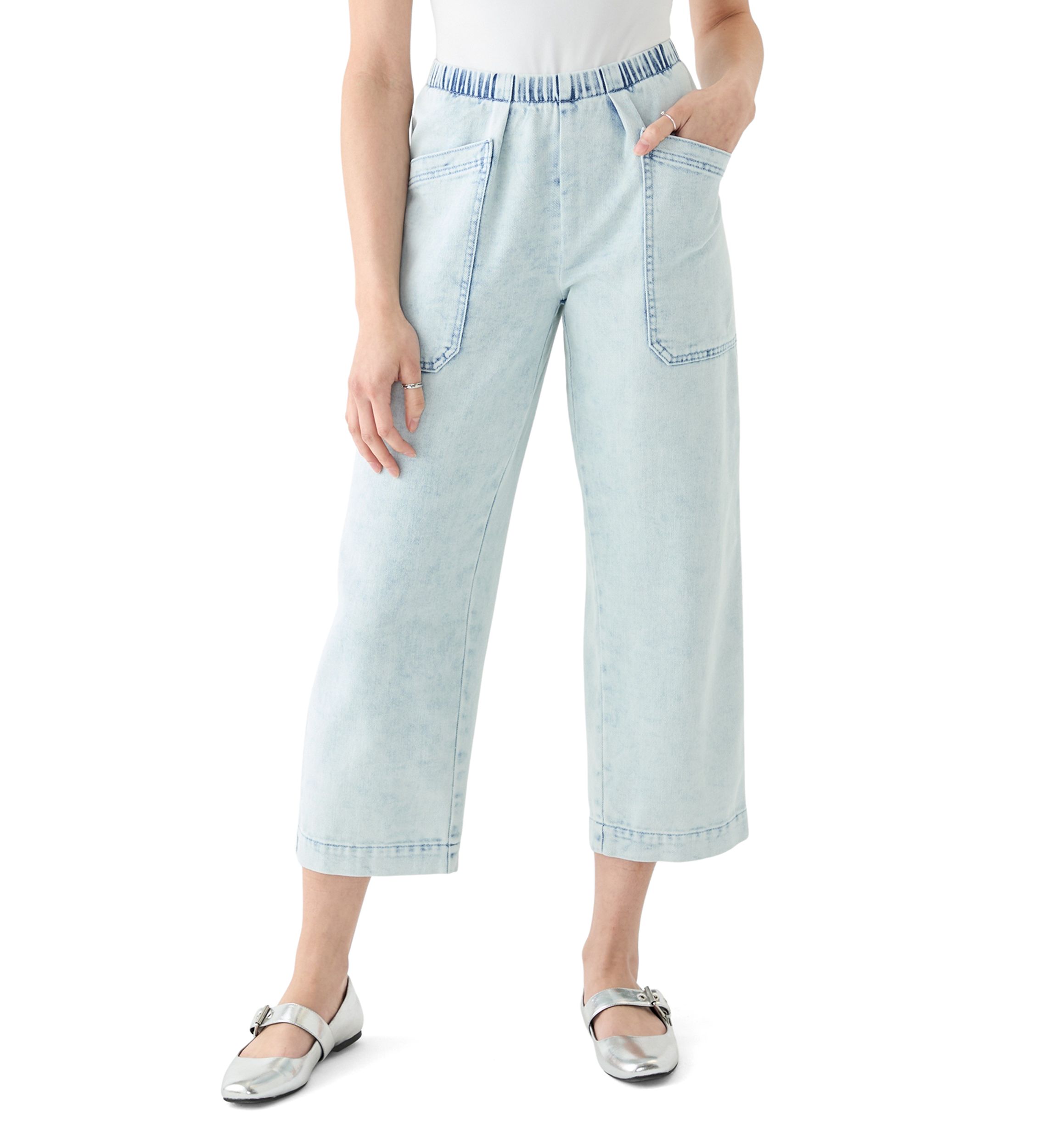 Womens Cropped Porkchop Pull On Pants