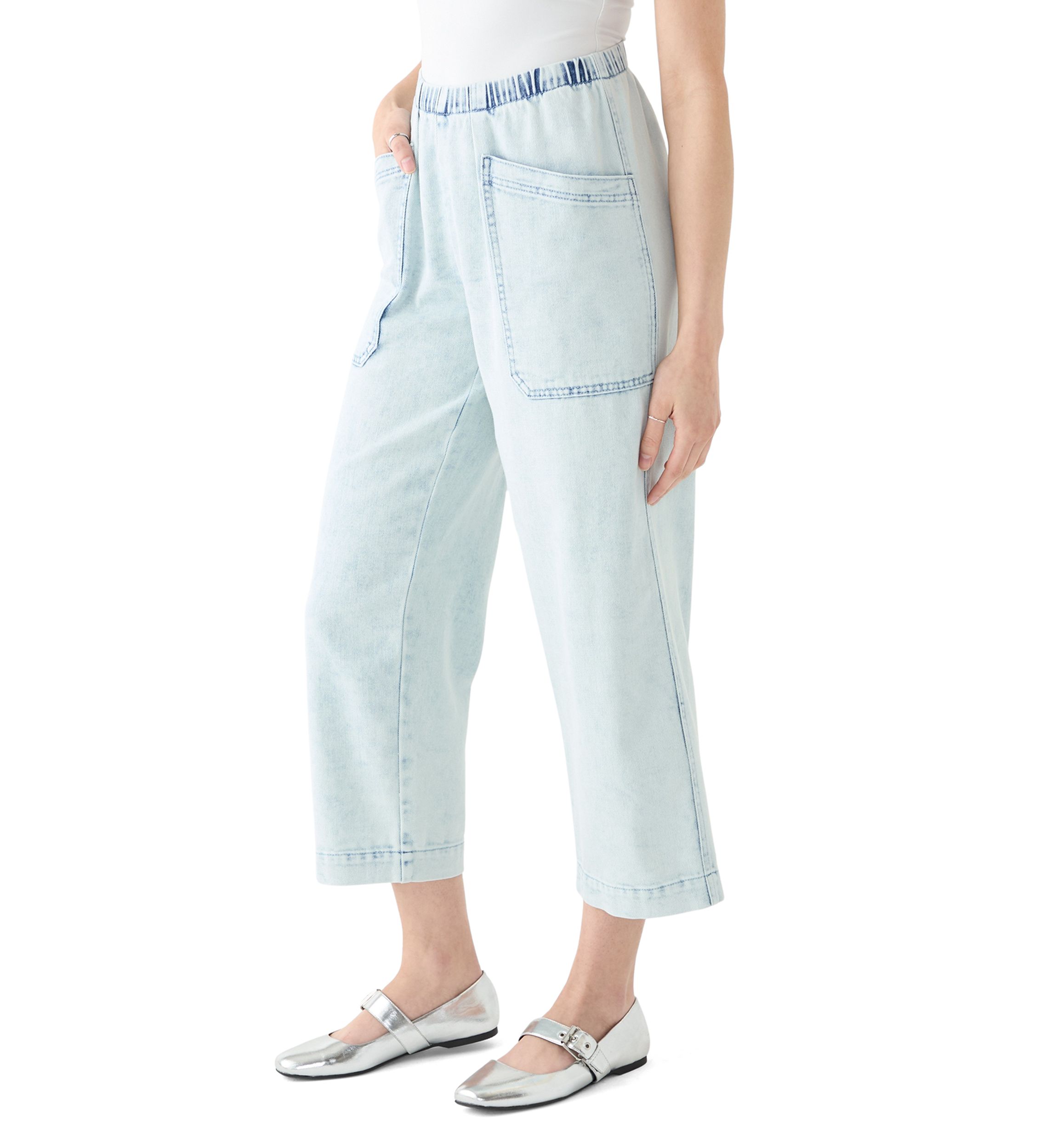 Womens Cropped Porkchop Pull On Pants