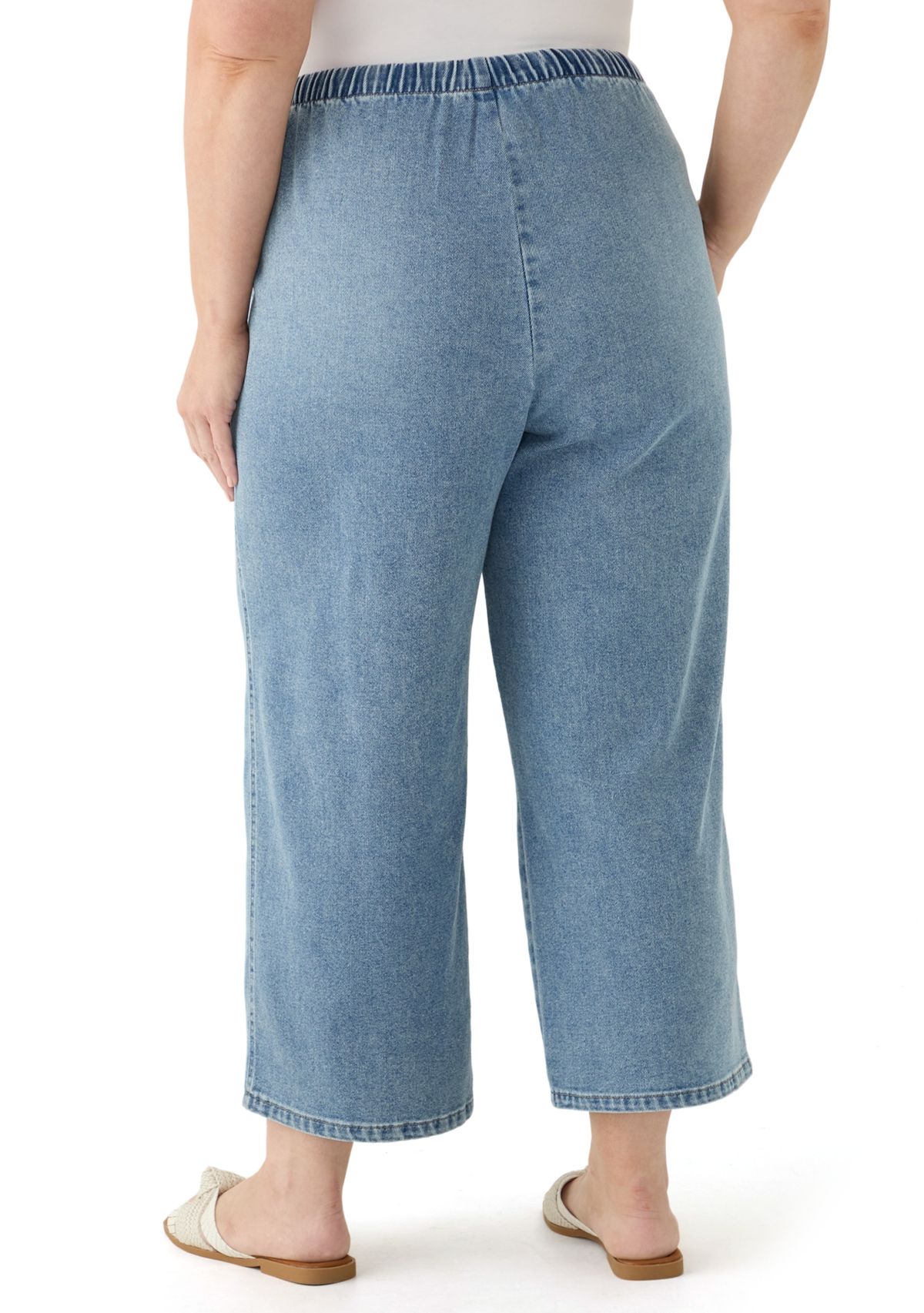 Plus Size Pull On Capri Jeans