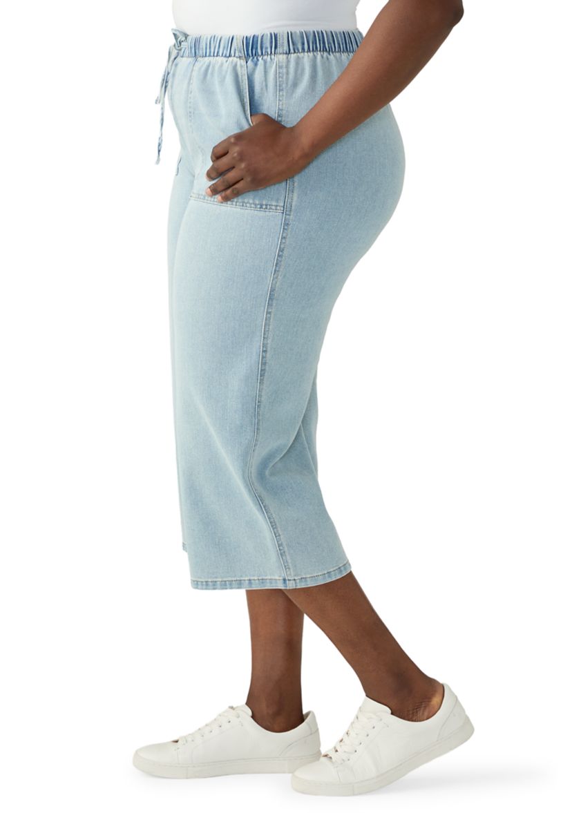 Vanilla Star Plus Size Pork Chop Pocket Pull On Cropped Pants | Belk