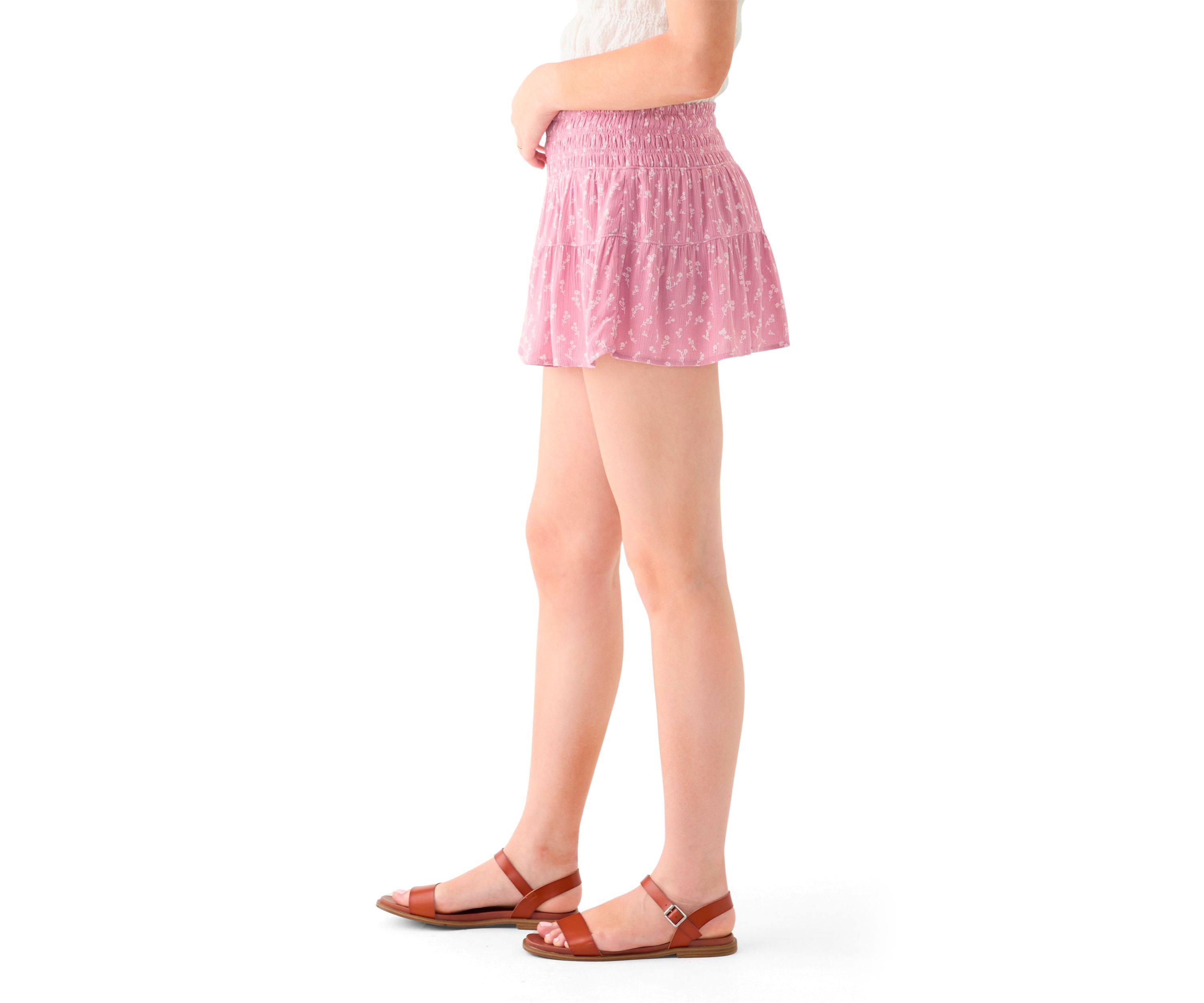 Womens Smocked Waist Mini Skirt 