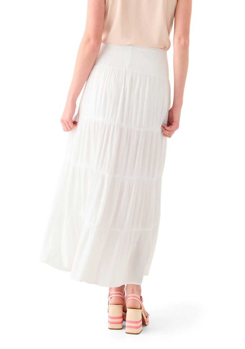 Womens Tiered Smocked Waist Maxi Skirt
