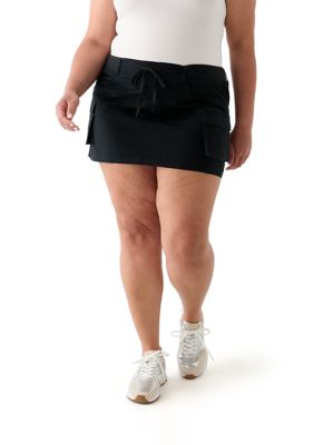 Vanilla Star Women's Plus Size Cargo Skirt, Black, 1X