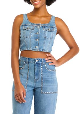 Vanilla Star Women's Studded Vest, XS