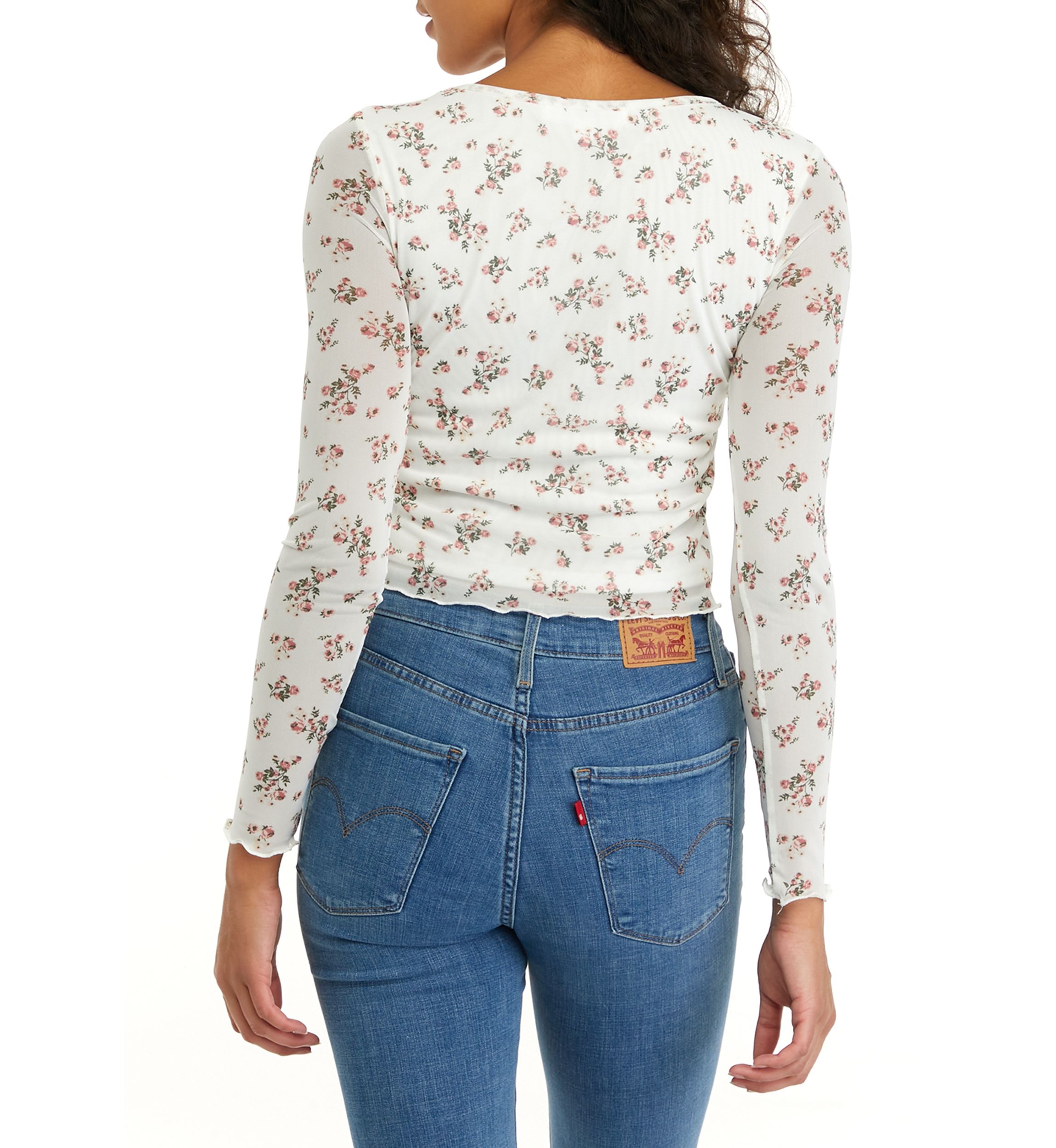 Womens Long Sleeve Mesh Top