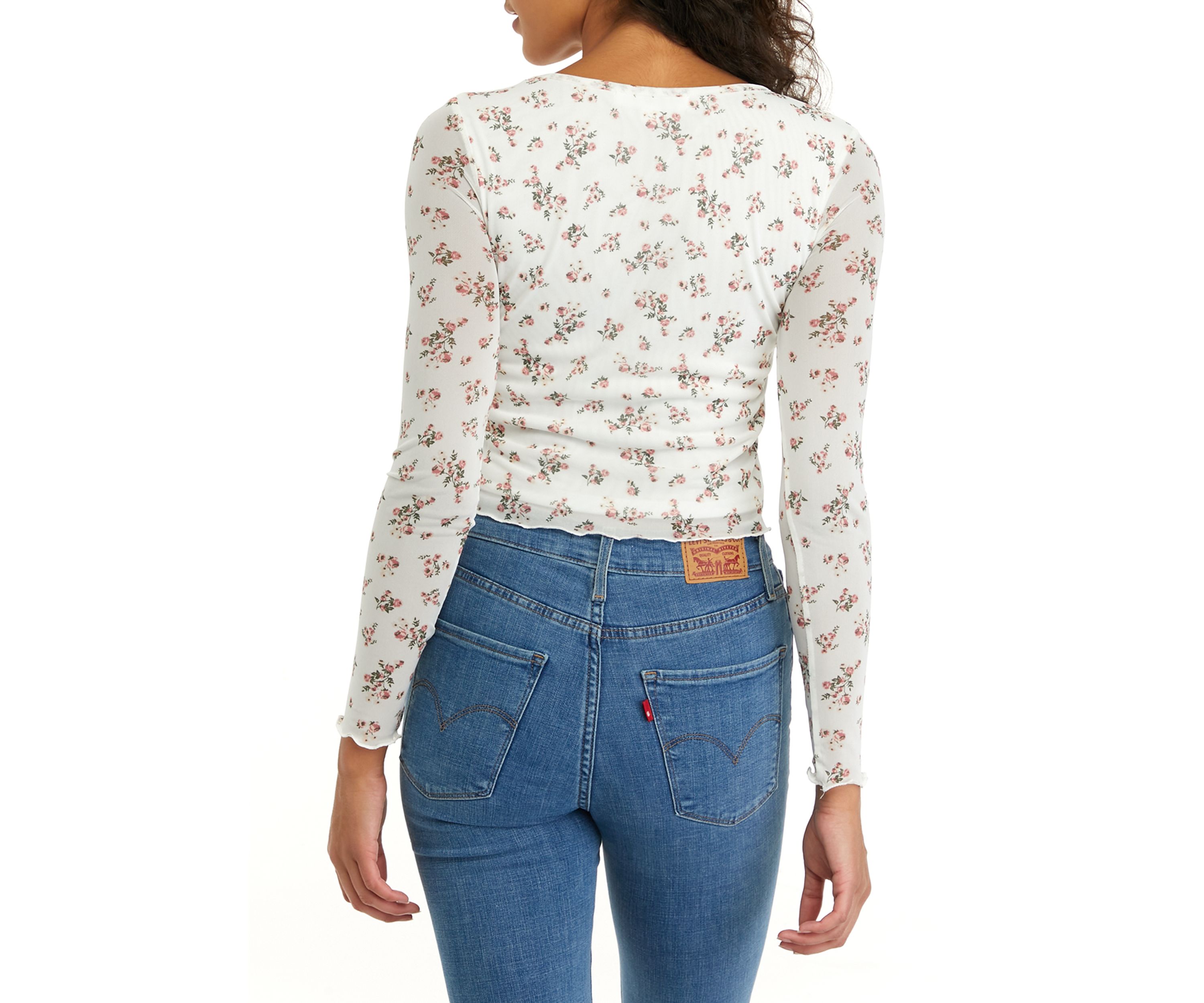 Womens Long Sleeve Mesh Top