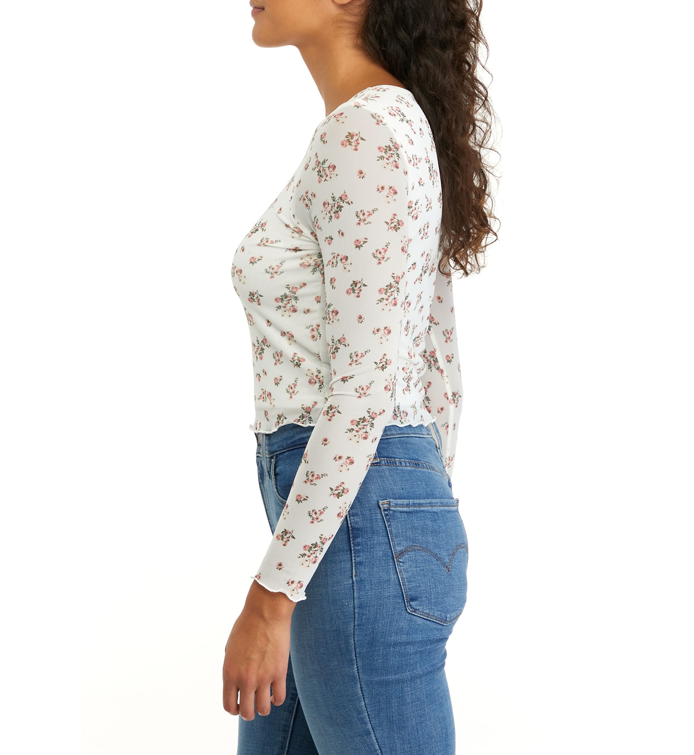 Womens Long Sleeve Mesh Top