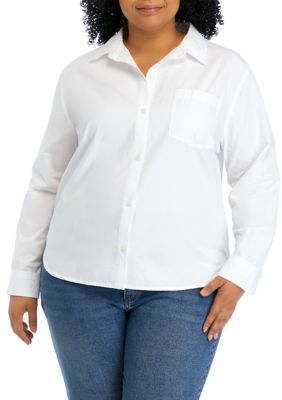 Plus Tunic Button Down Shirt