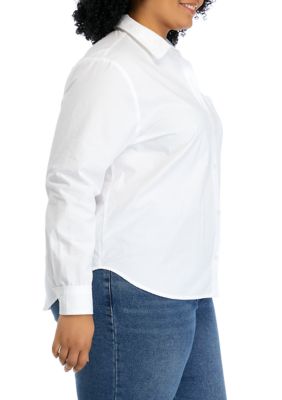 Plus Tunic Button Down Shirt