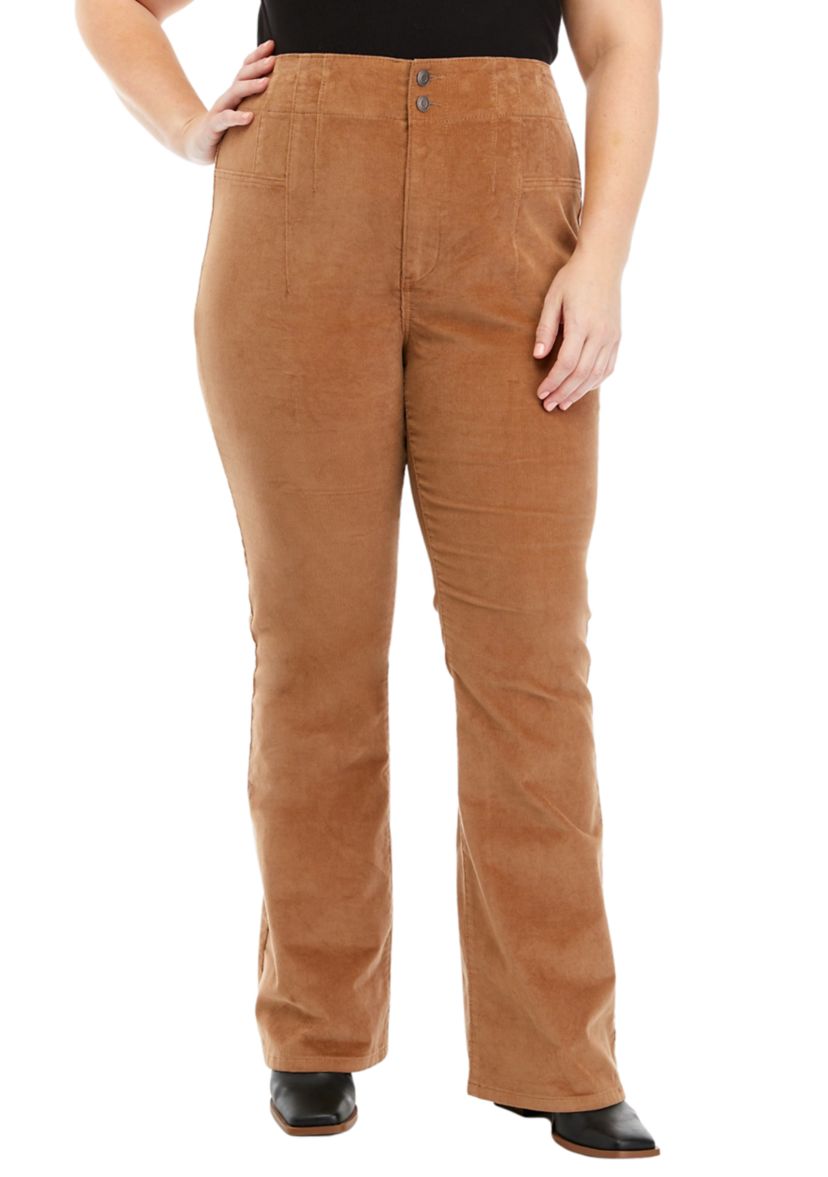 Plus Size Corduroy Flare Pants