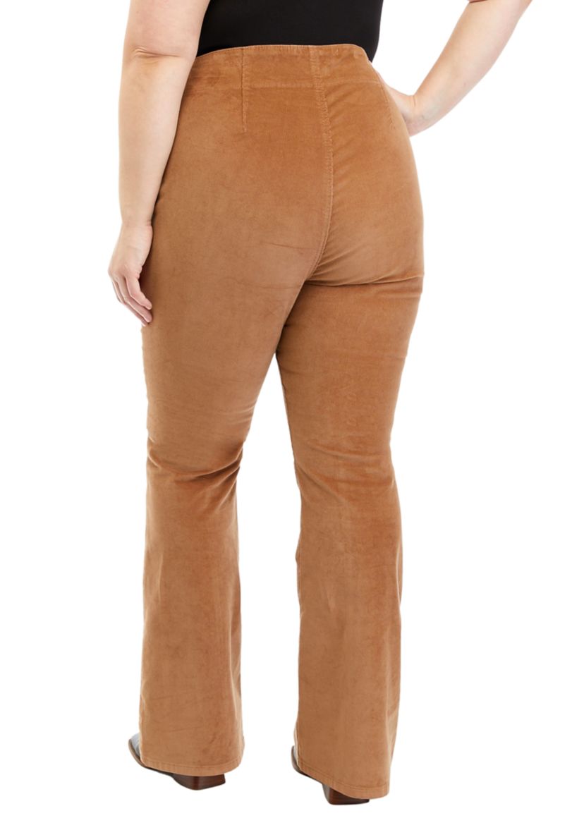 Plus Size Corduroy Flare Pants