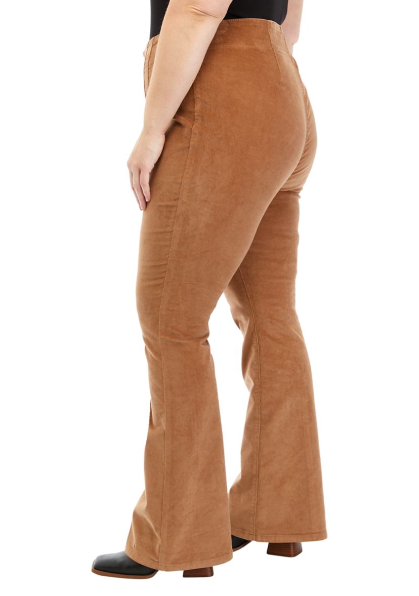 Plus Size Corduroy Flare Pants