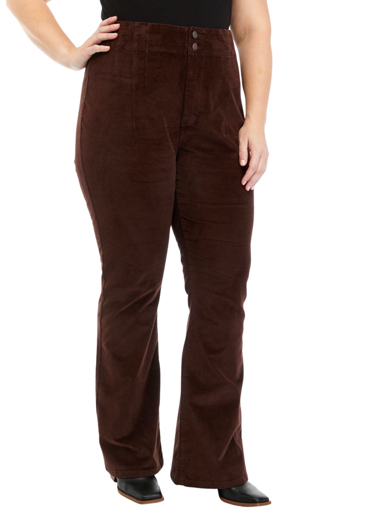 Plus Size Corduroy Flare Pants 